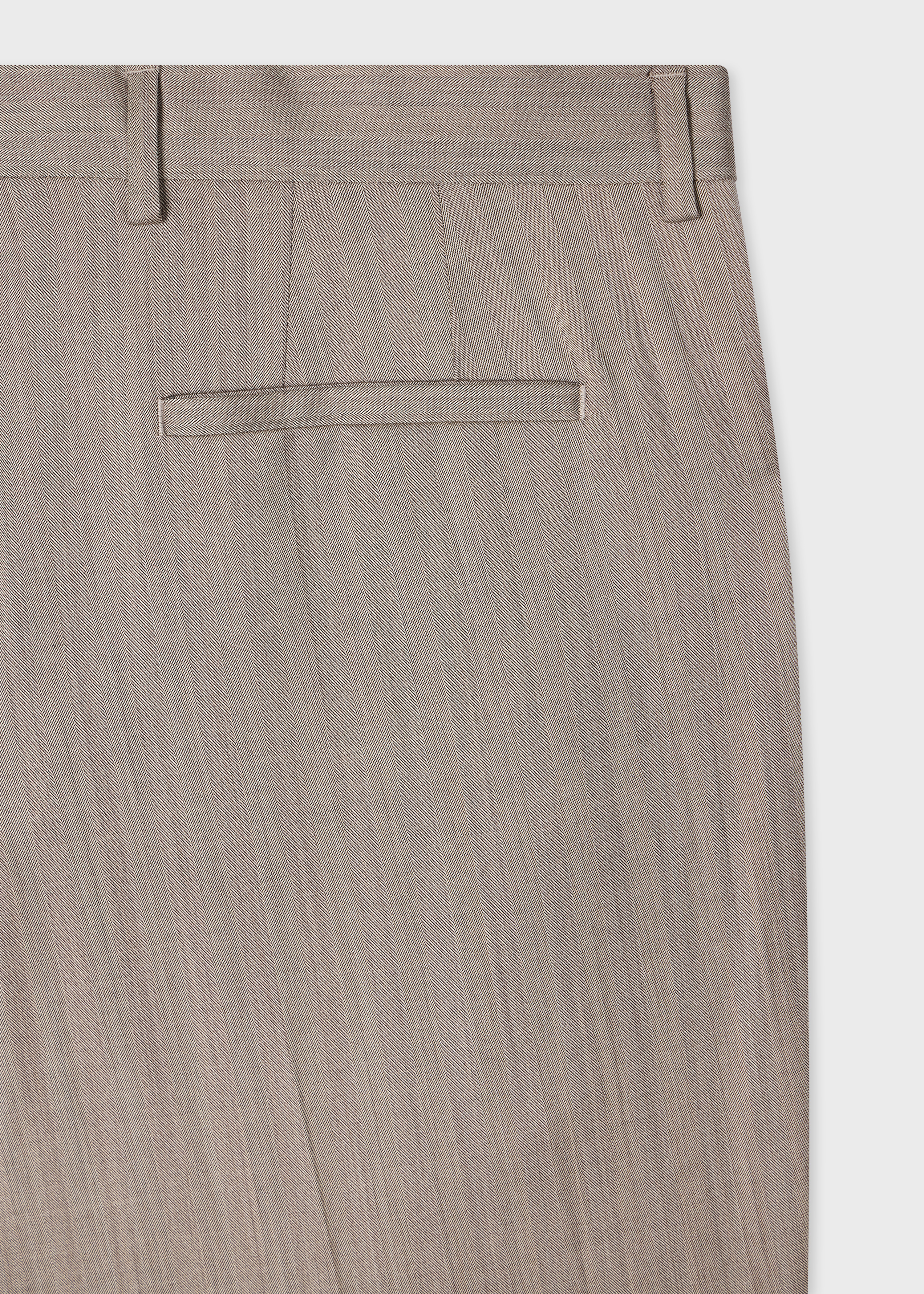 Tapered-Fit Grey Iridescent Herringbone Wool Trousers