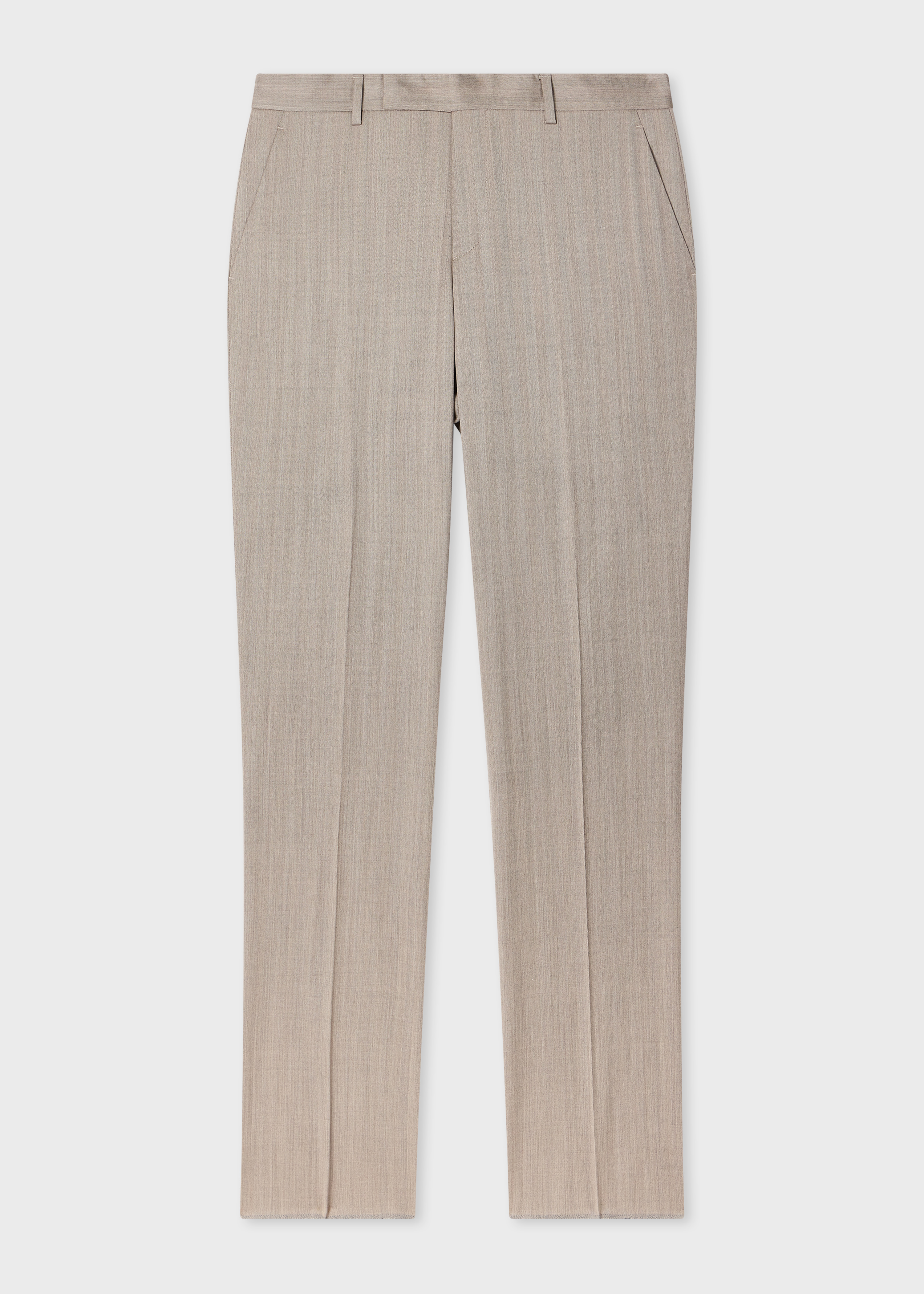 Tapered-Fit Grey Iridescent Herringbone Wool Trousers