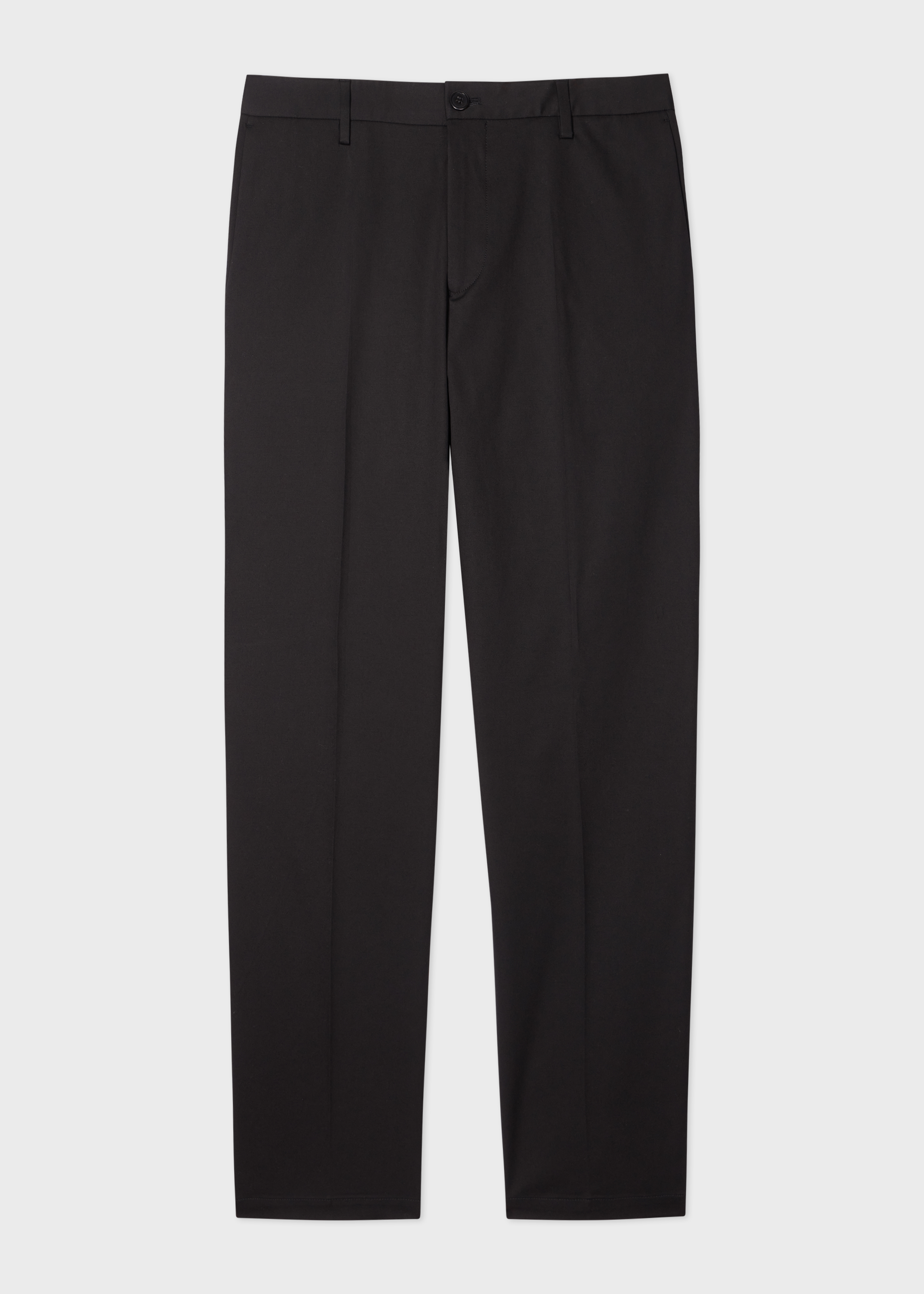 Black Fine Cotton-Twill Trousers