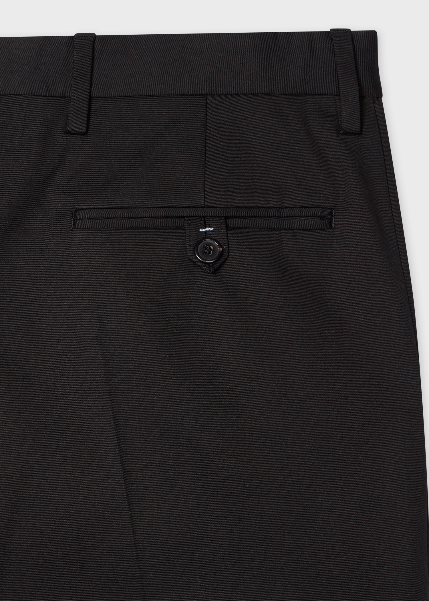 Black Fine Cotton-Twill Trousers