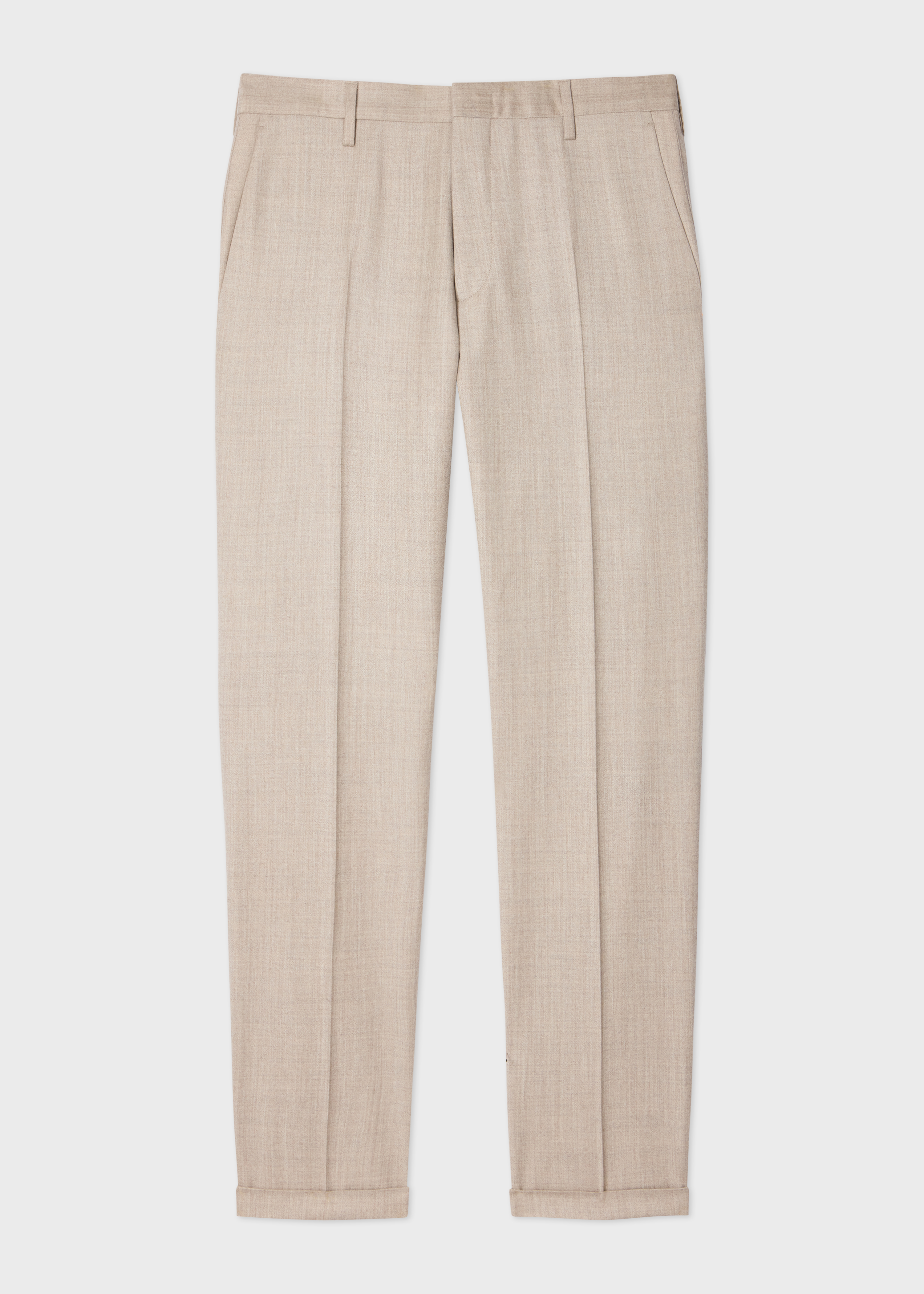 Slim-Fit Beige Overdyed Wool-Cashmere Flannel Trousers
