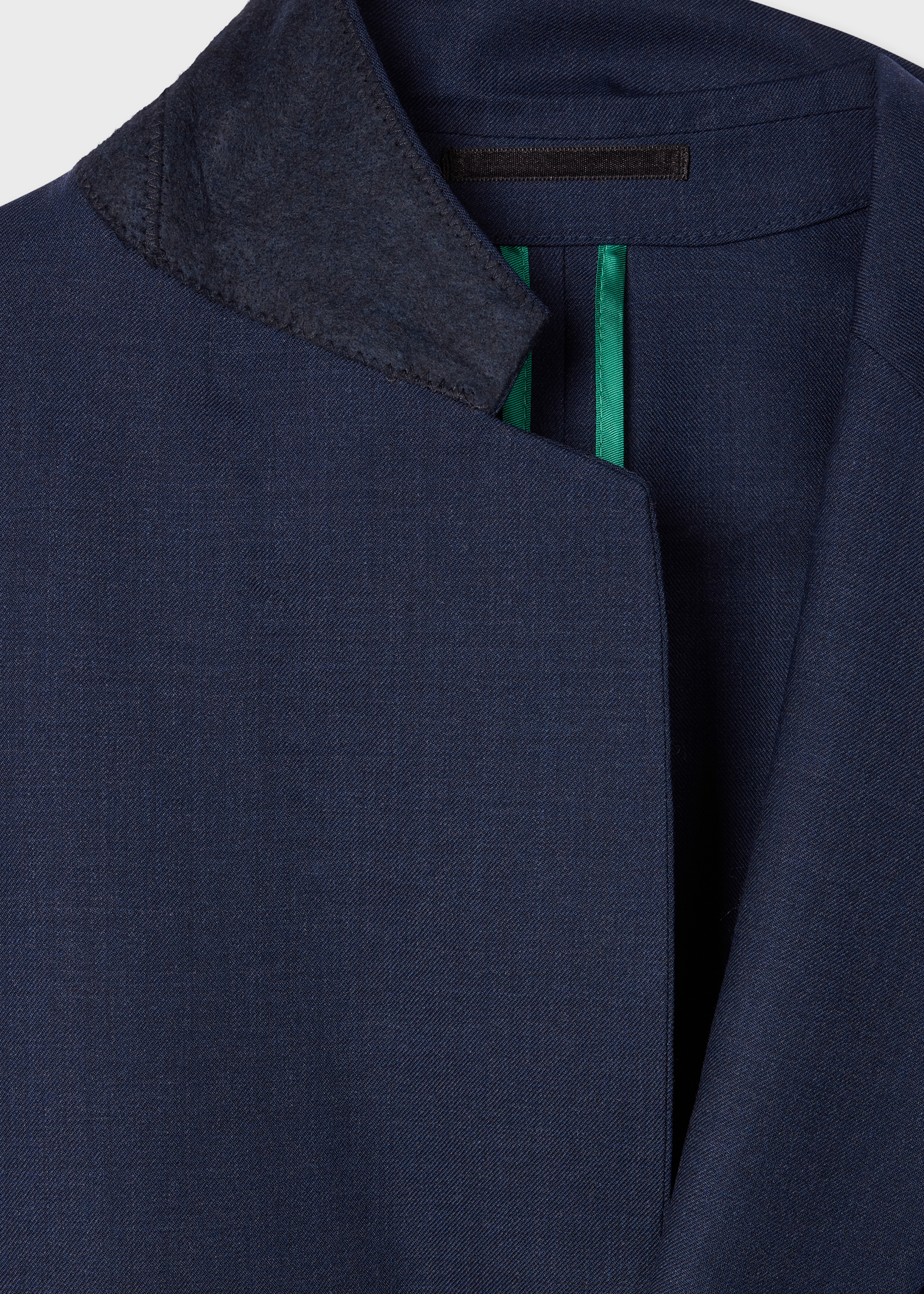 A Suit To Travel In - Dark Blue Marl Wool Patch-Pocket Blazer