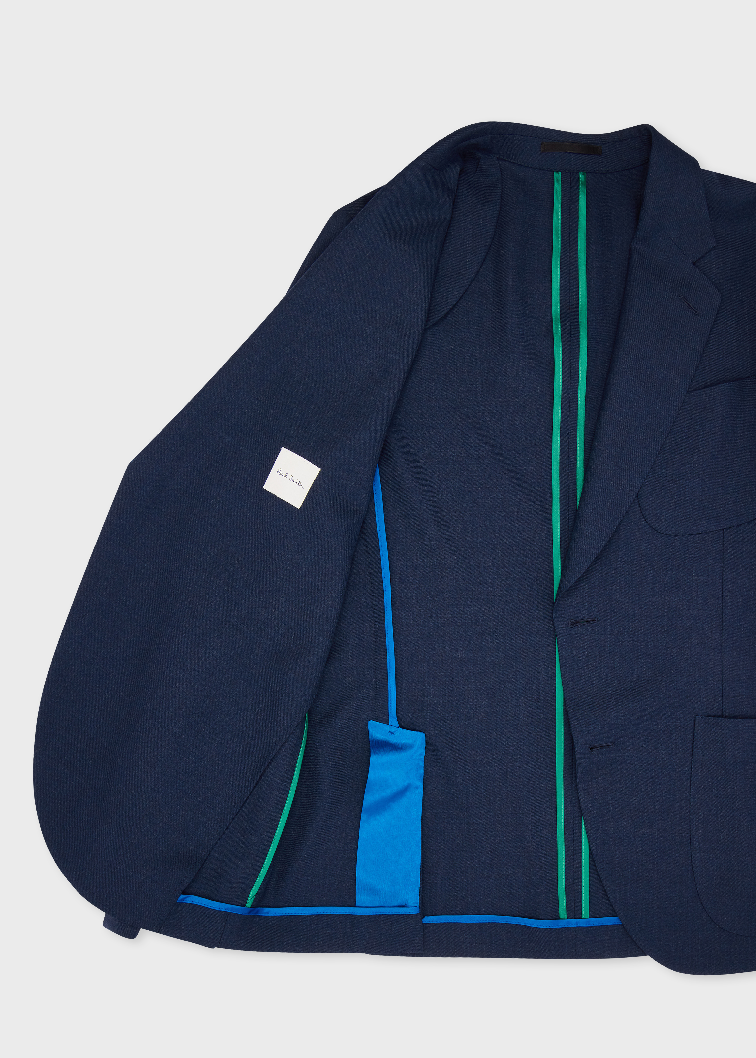 A Suit To Travel In - Dark Blue Marl Wool Patch-Pocket Blazer