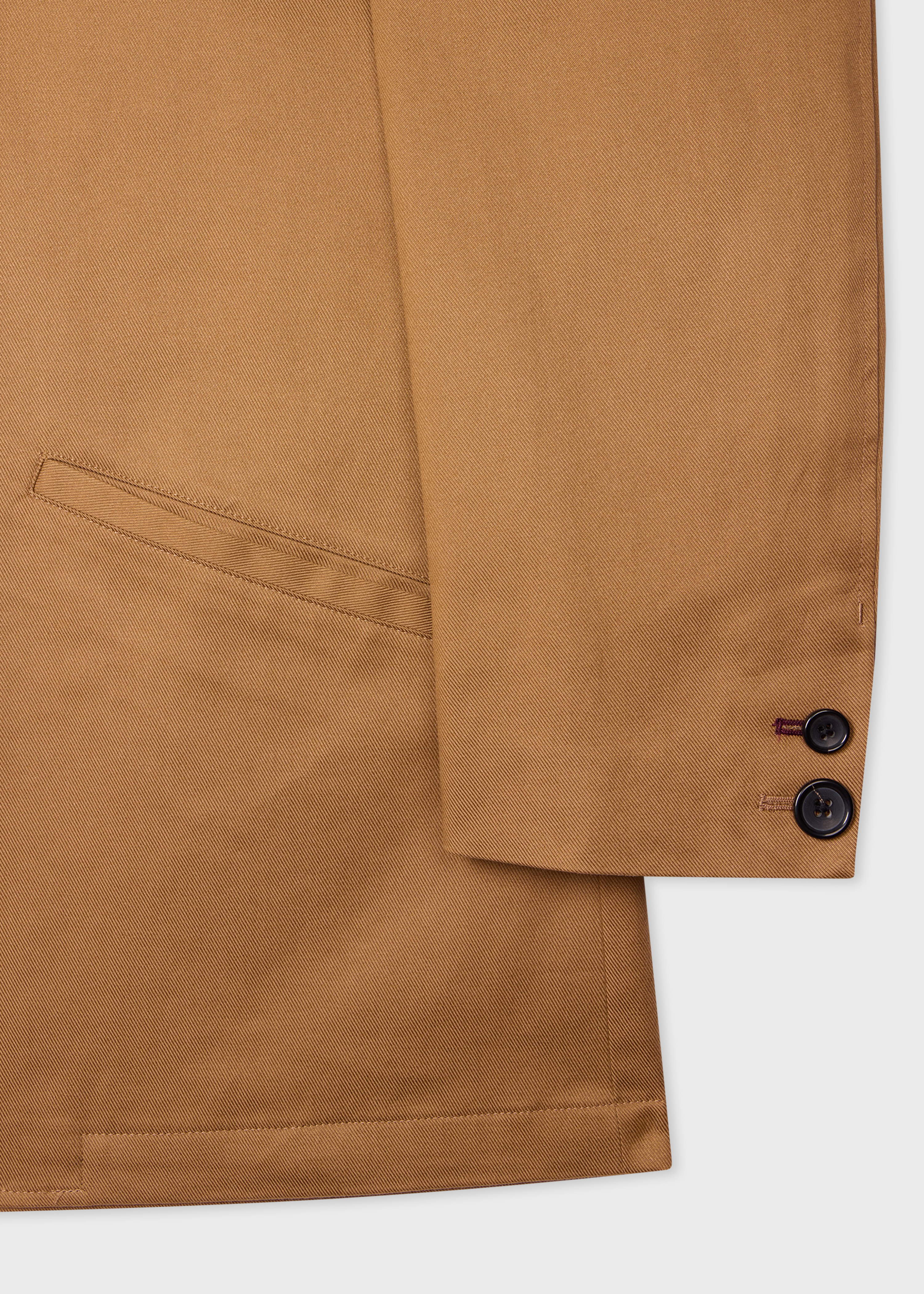 Tan Lyocell-Cotton Twill Work Jacket