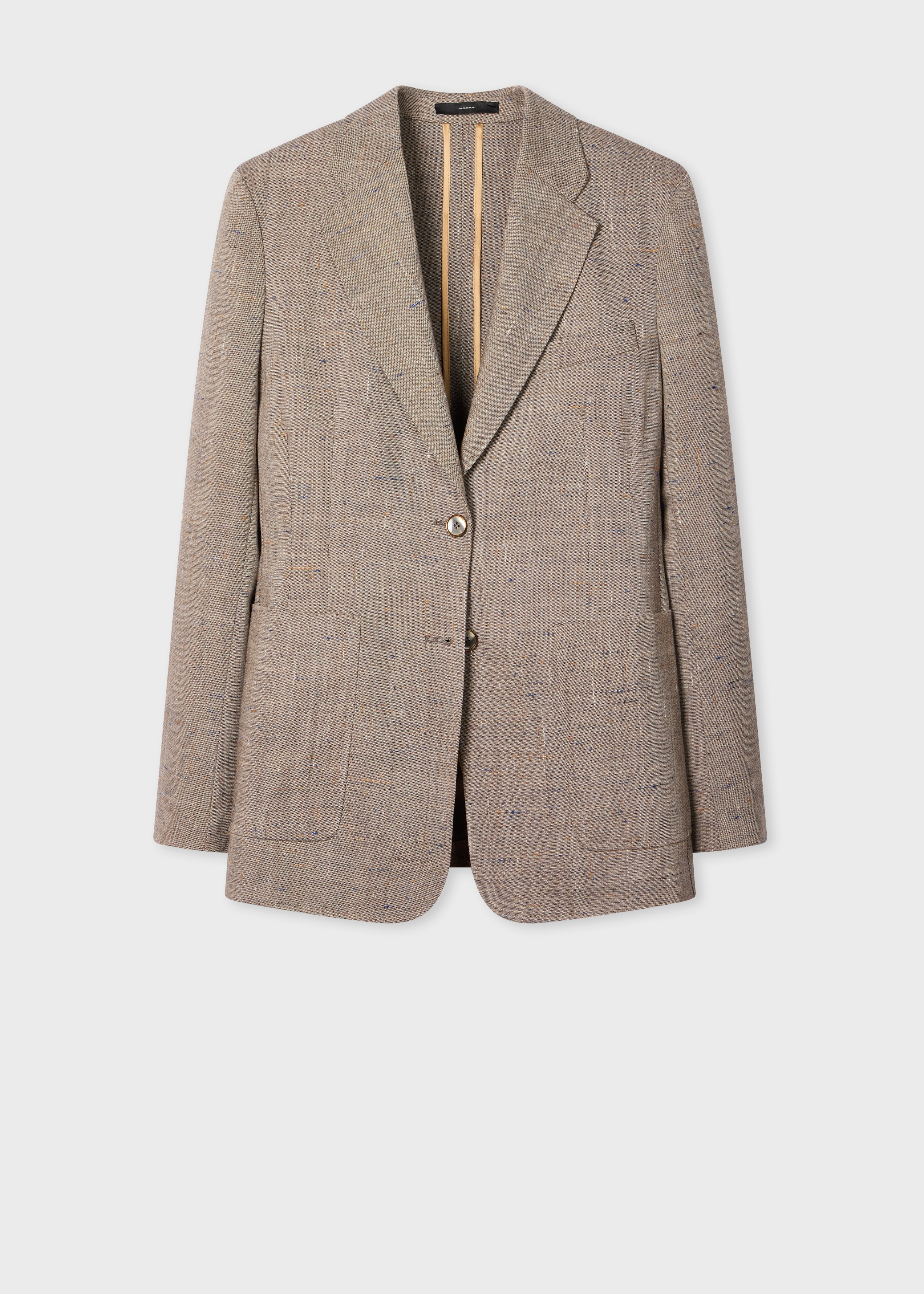 Women's Unlined Brown Flecked Wool-Viscose Blazer