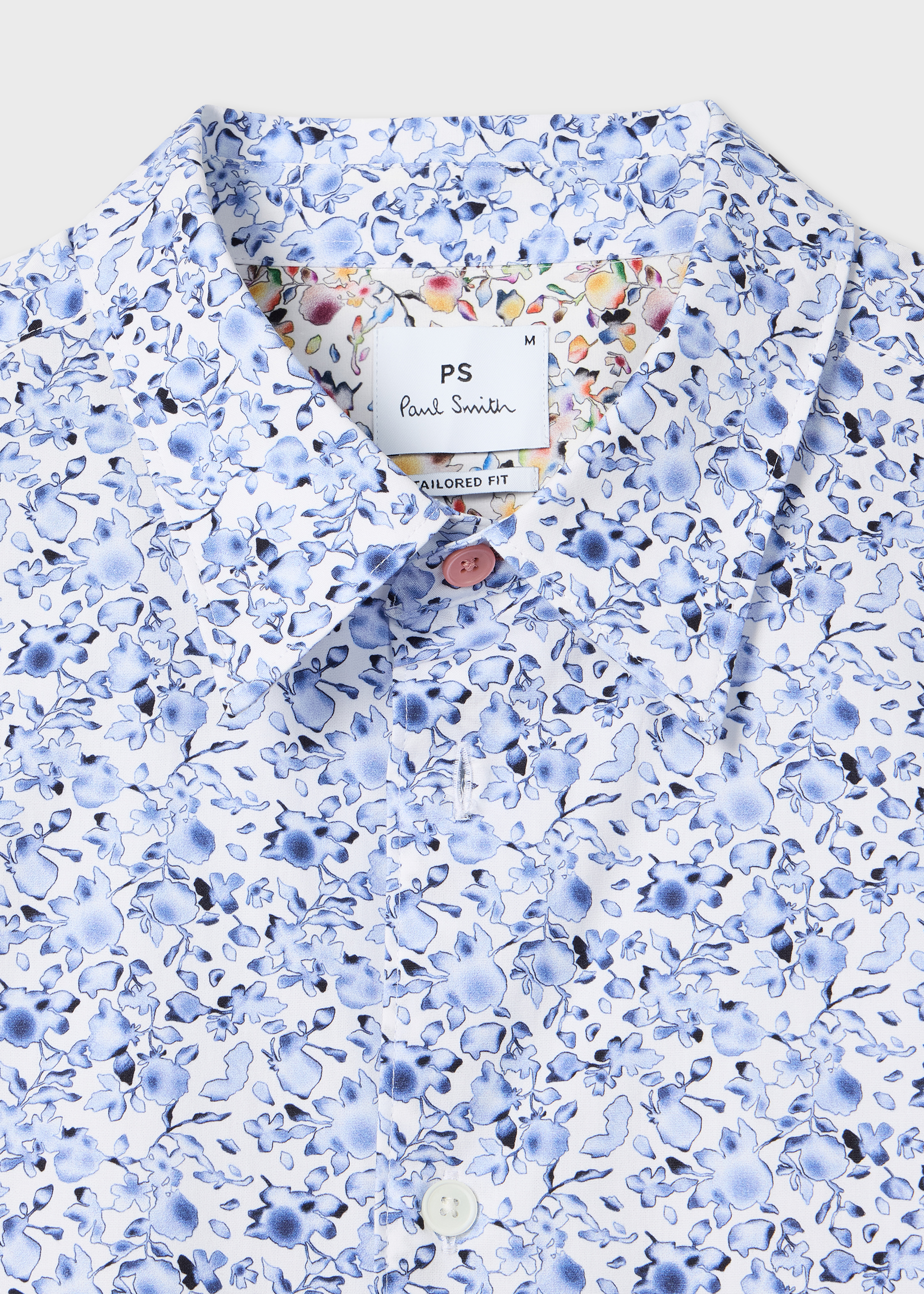 Blue 'Good Fortune Floral' Tailored-Fit Shirt