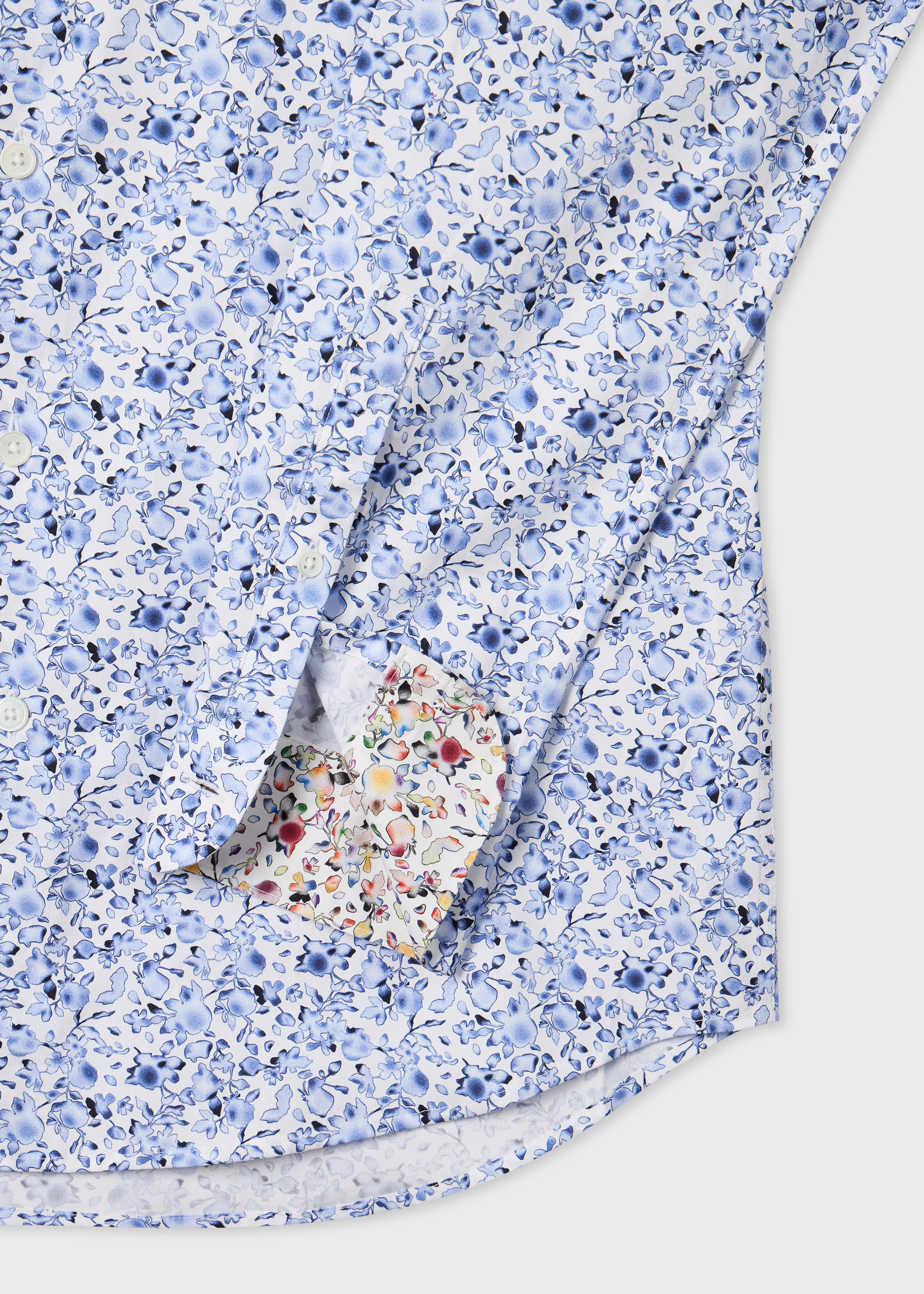 Blue 'Good Fortune Floral' Tailored-Fit Shirt