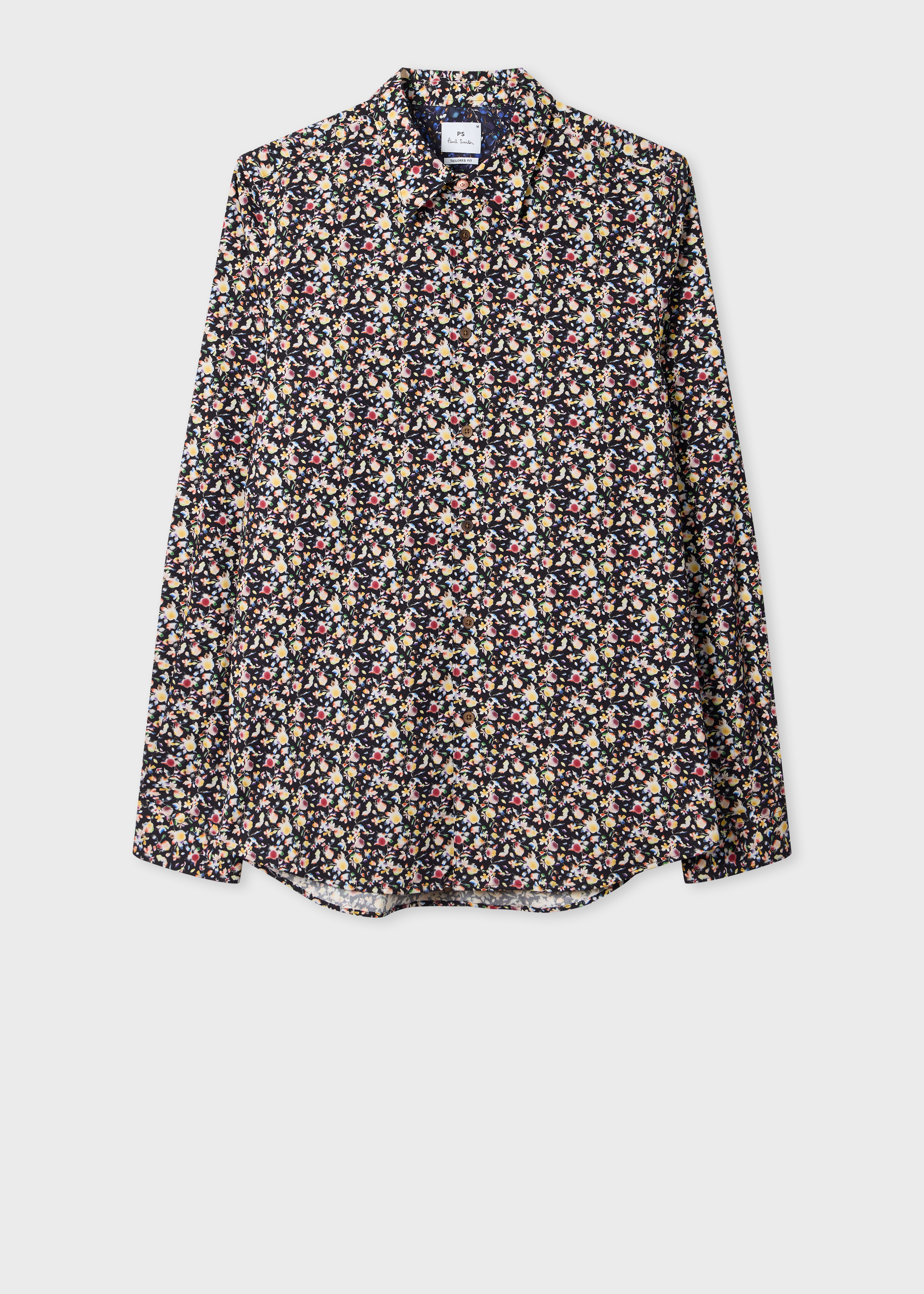 Black 'Good Fortune Floral' Tailored-Fit Shirt