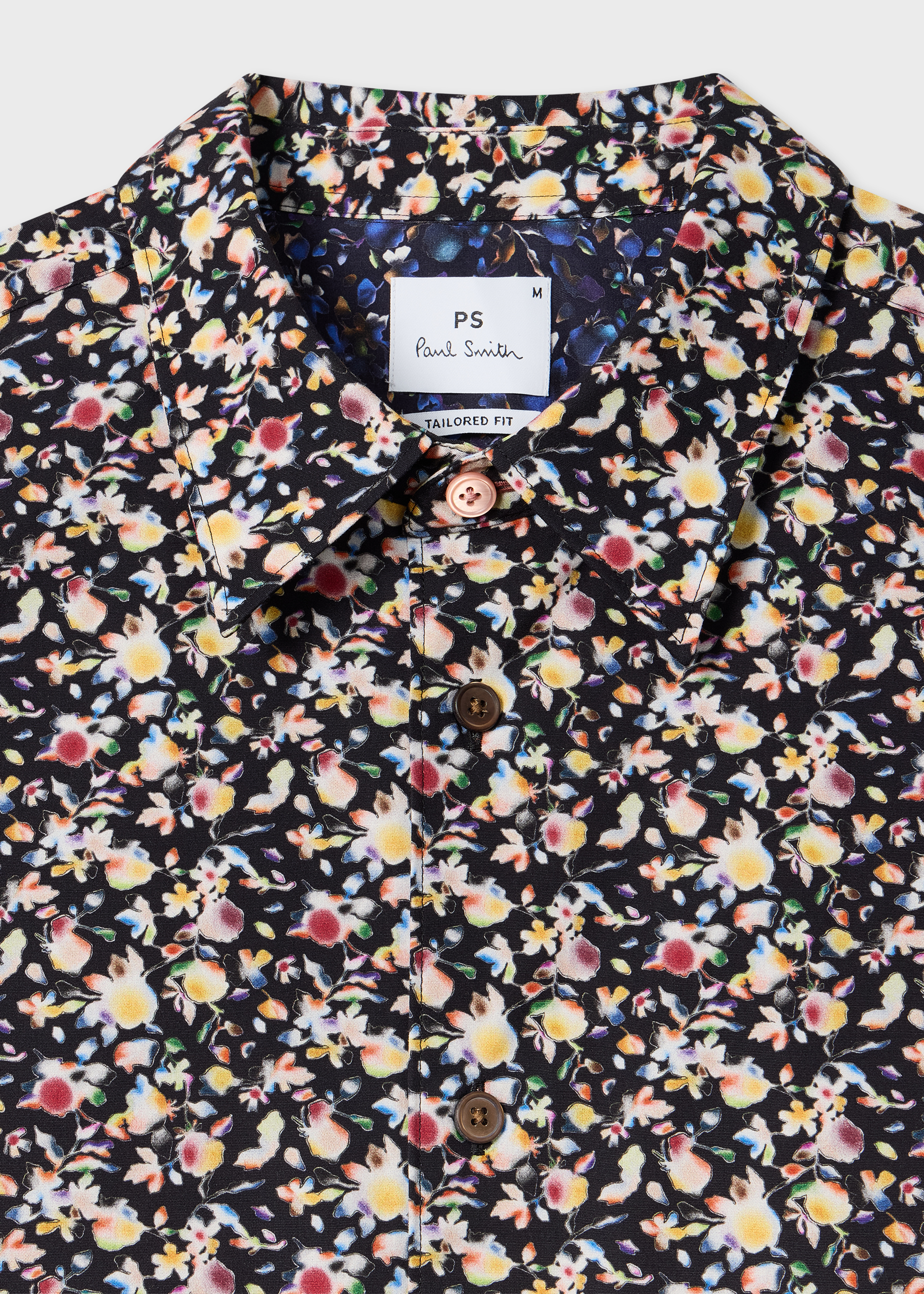 Black 'Good Fortune Floral' Tailored-Fit Shirt