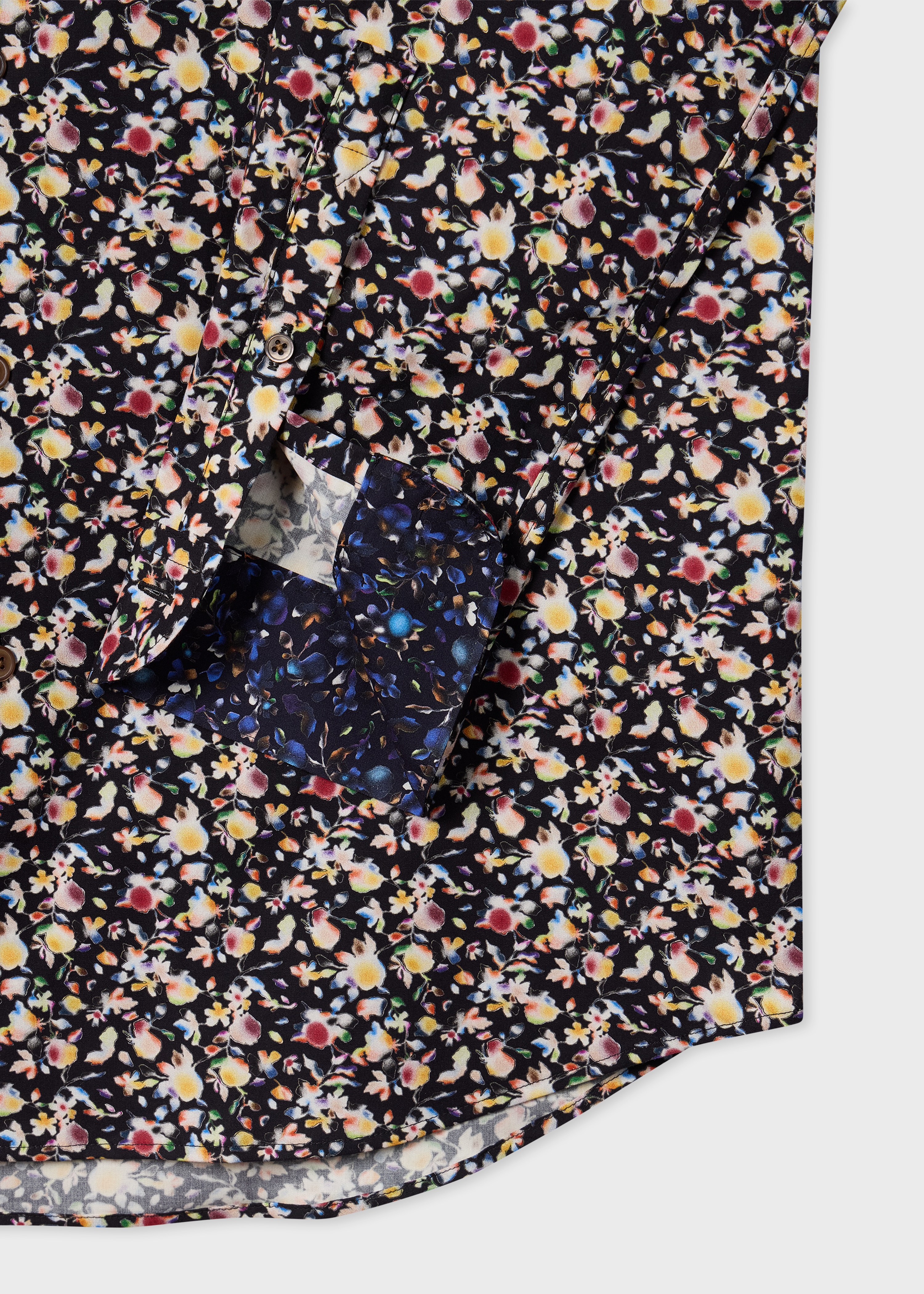 Black 'Good Fortune Floral' Tailored-Fit Shirt