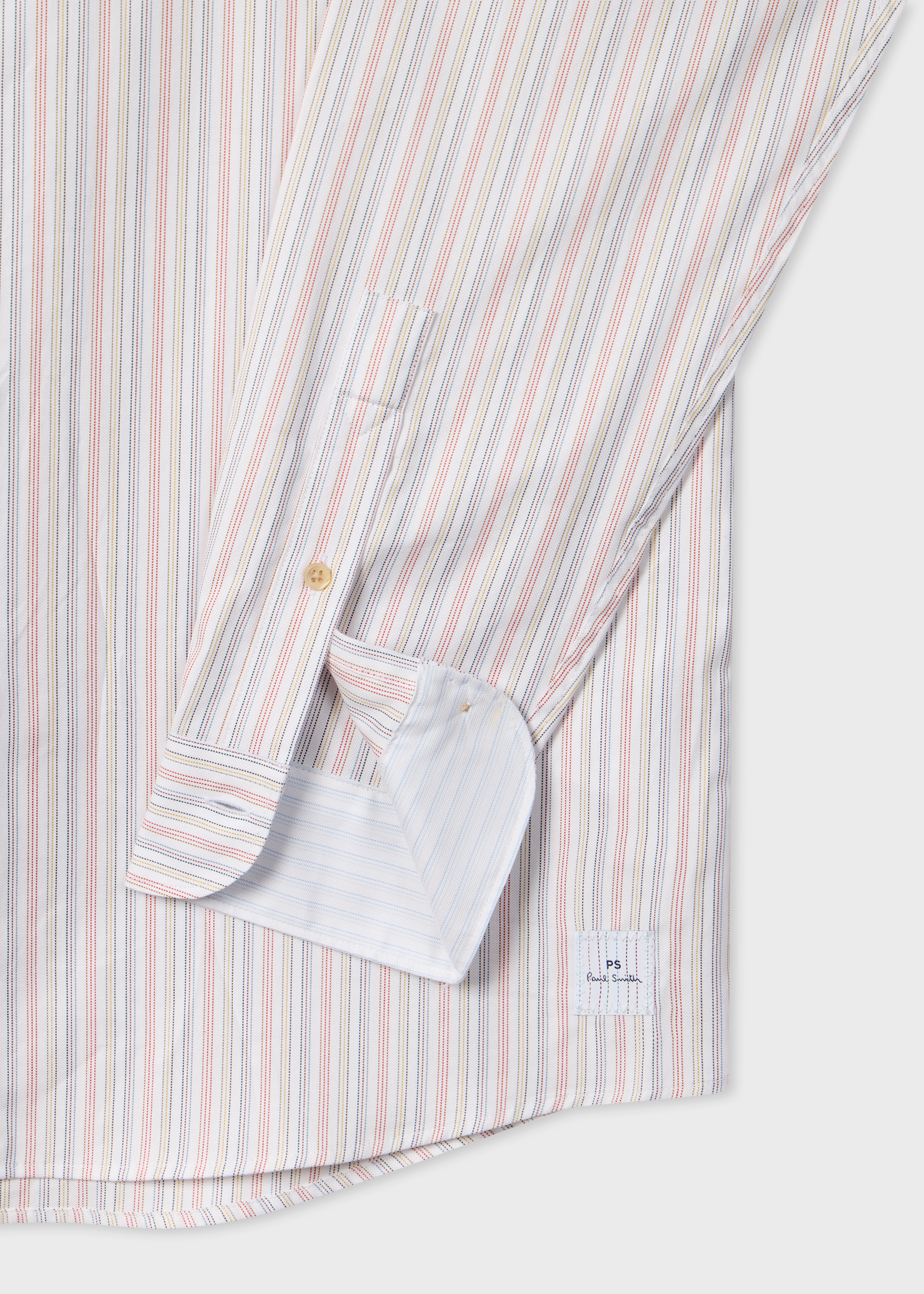 White Multicolour Stripe Button-Down Shirt
