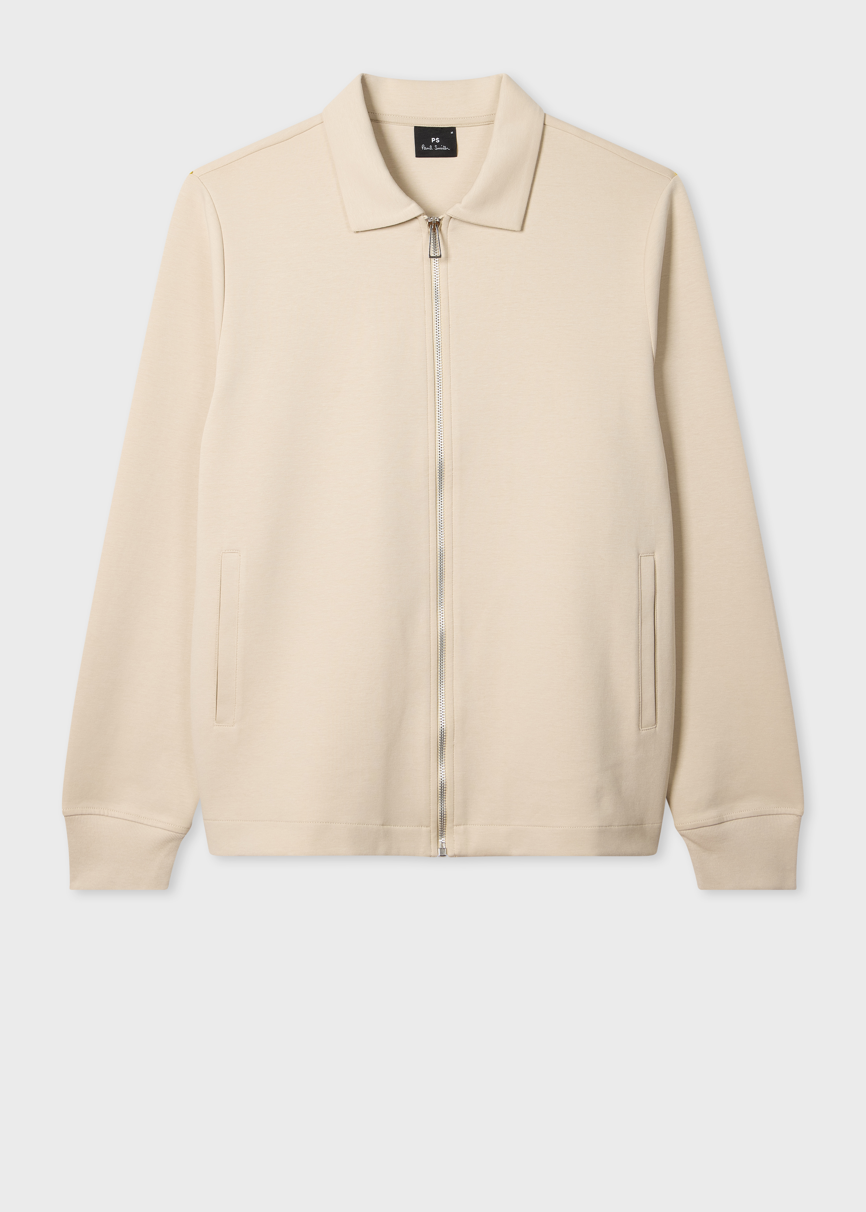 Ecru Double-Face Jersey Zip-Front Sweatshirt