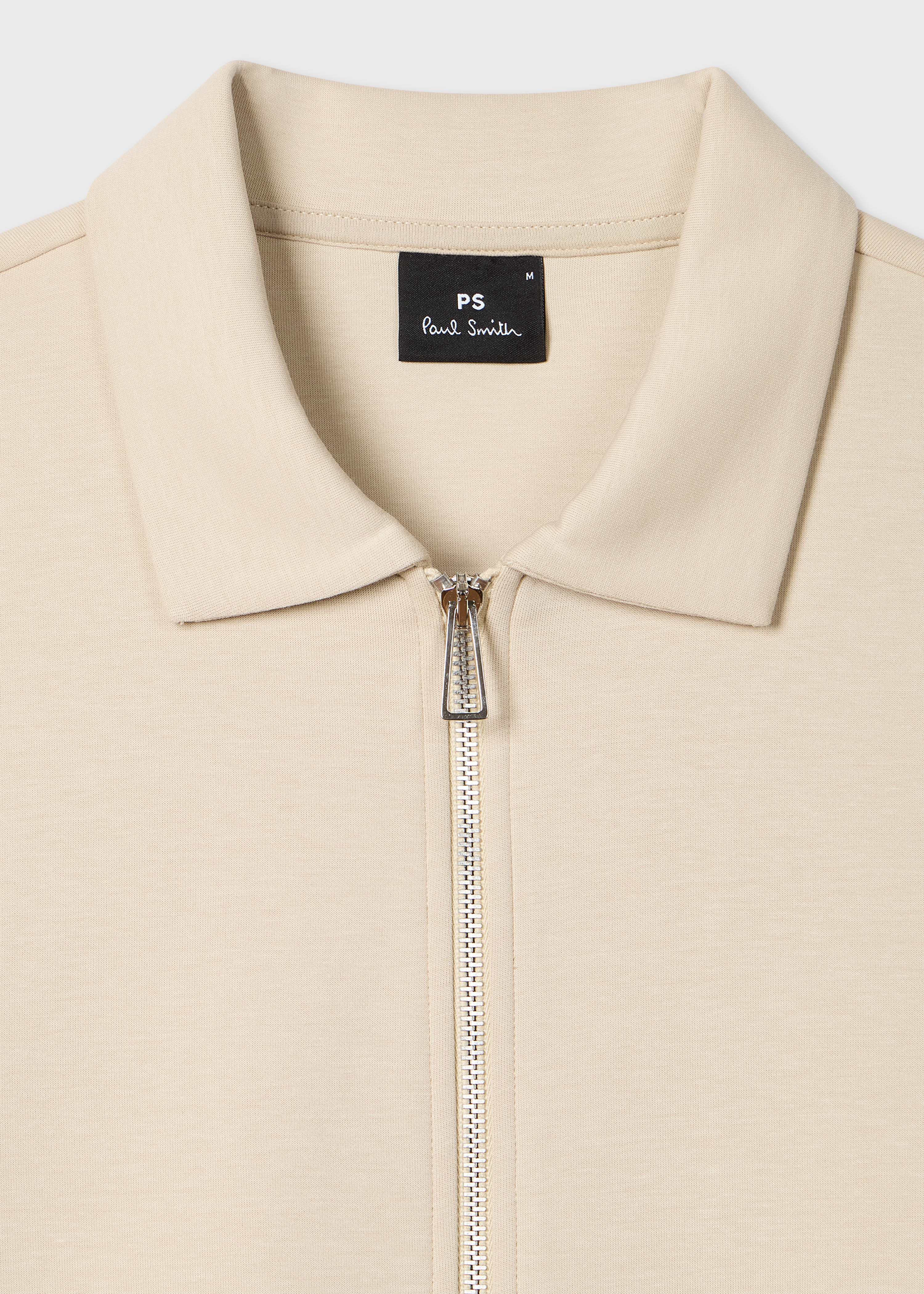 Ecru Double-Face Jersey Zip-Front Sweatshirt