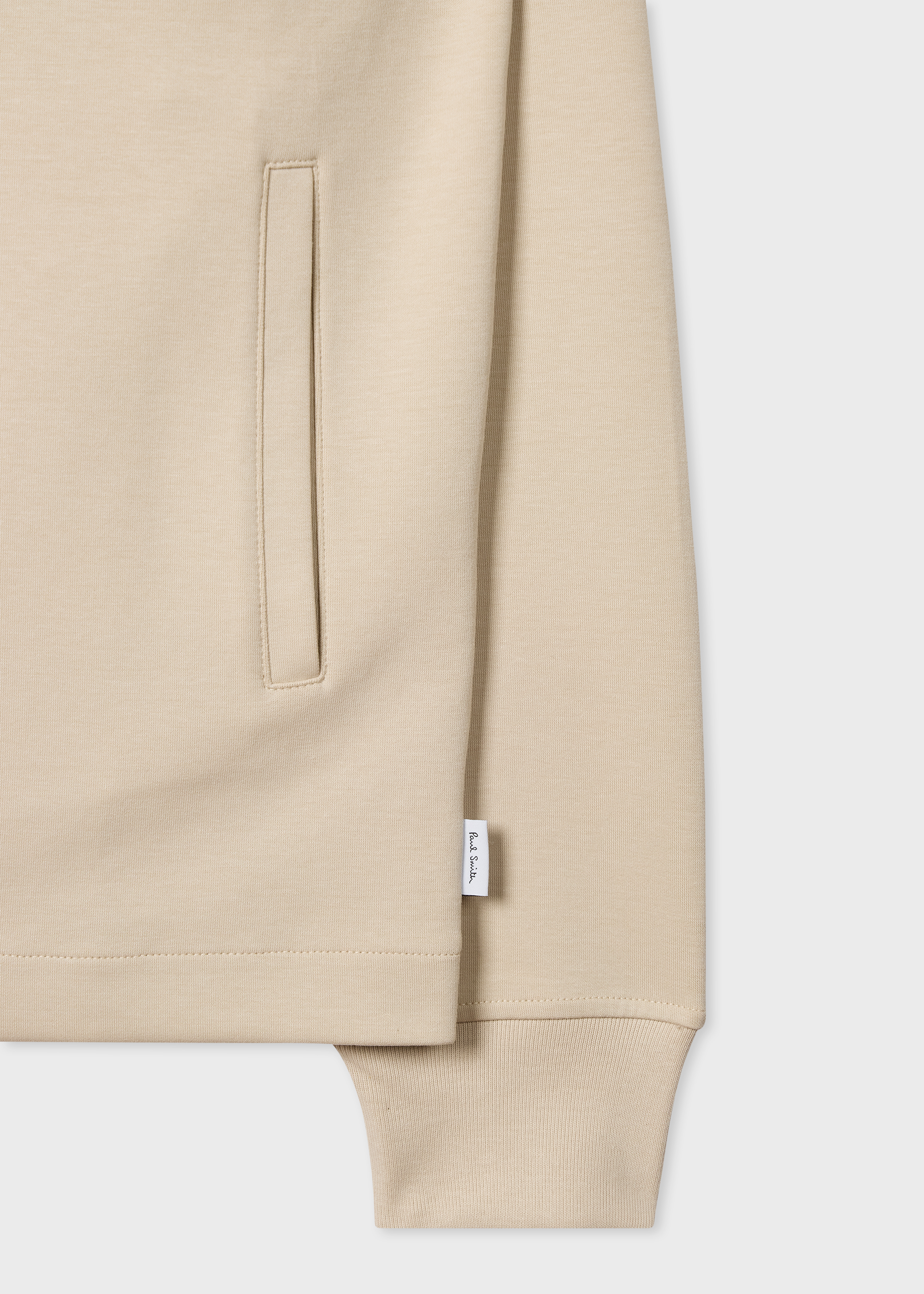 Ecru Double-Face Jersey Zip-Front Sweatshirt