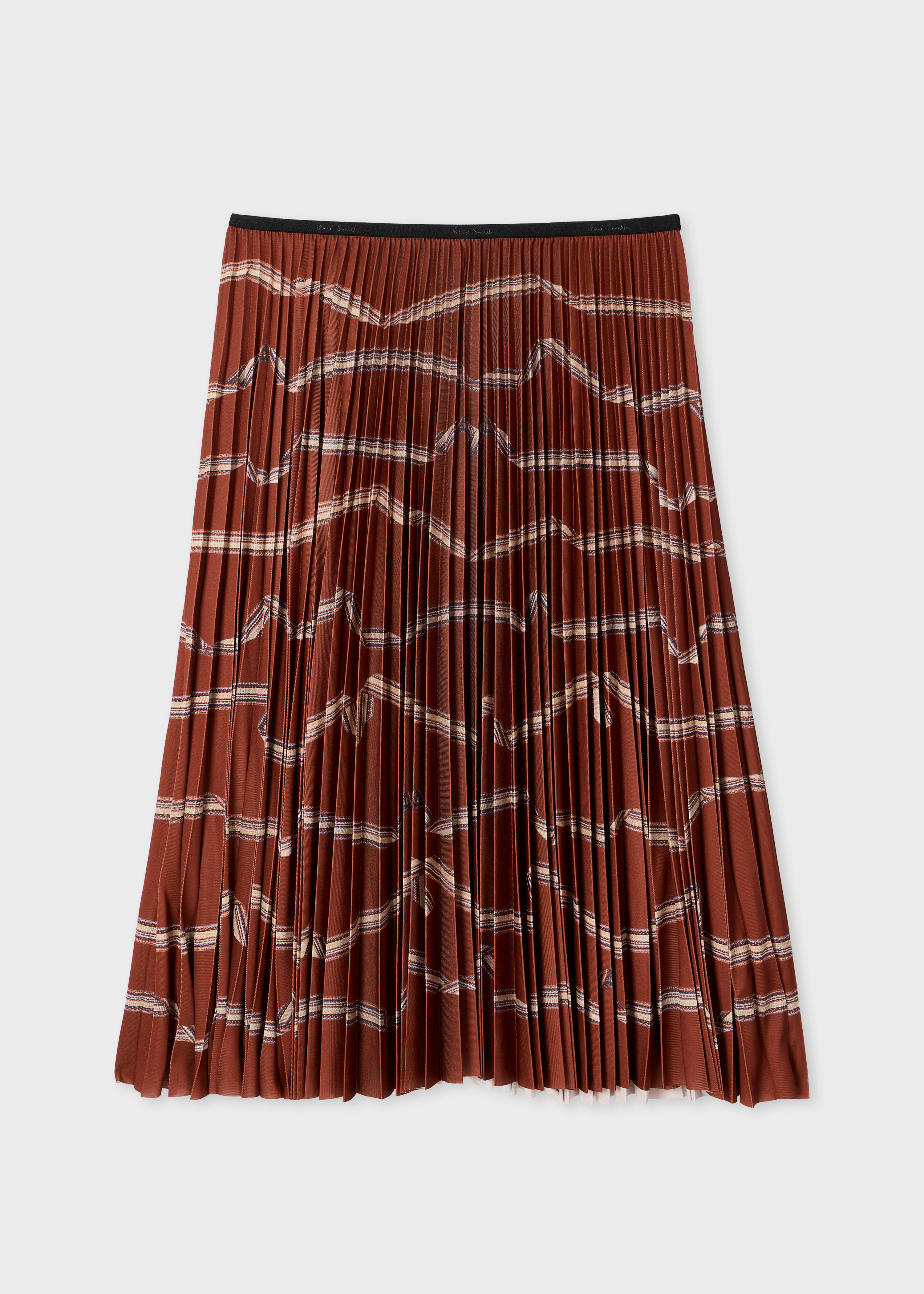 Women's Rust Red 'Signature Stripe' Ribbon Print Skirt