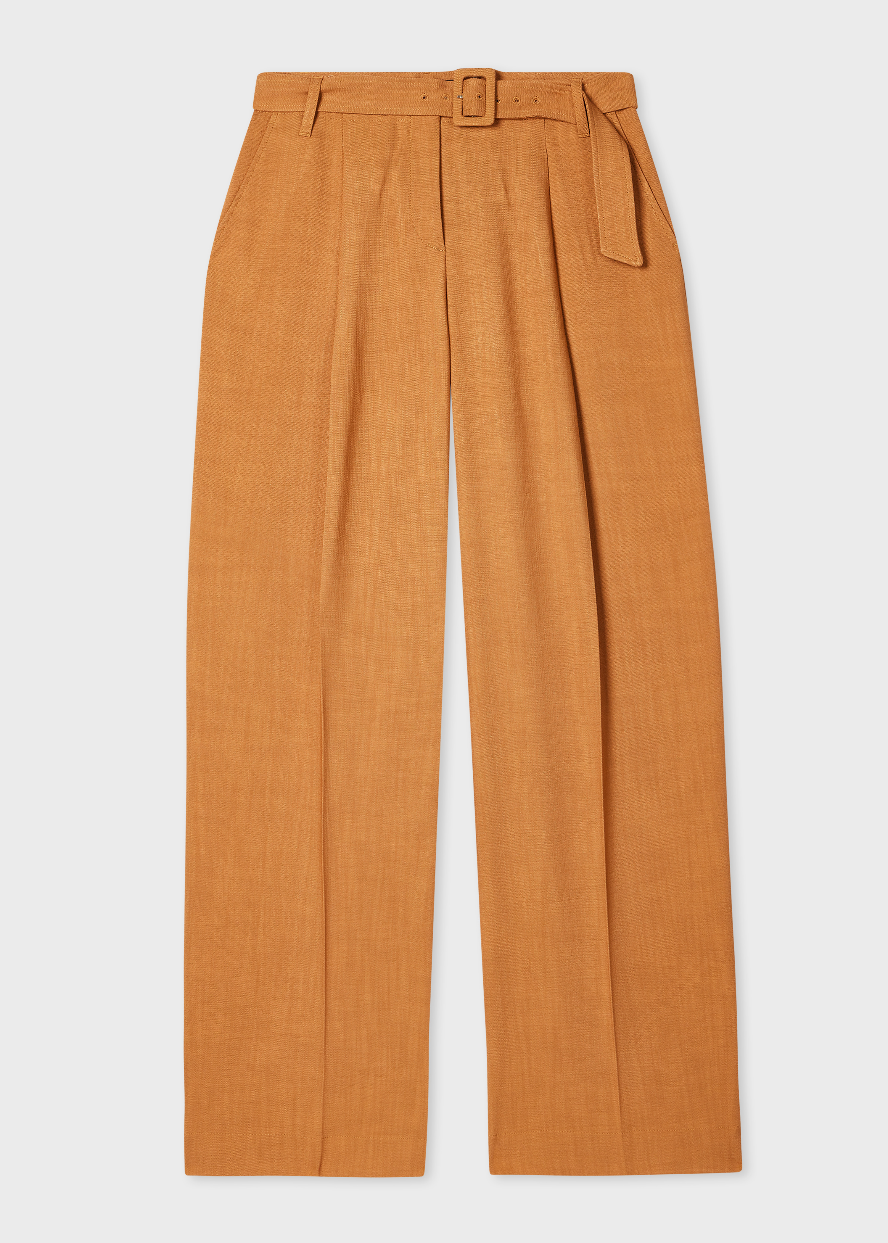 Women's Tan Textured Bootcut Trousers