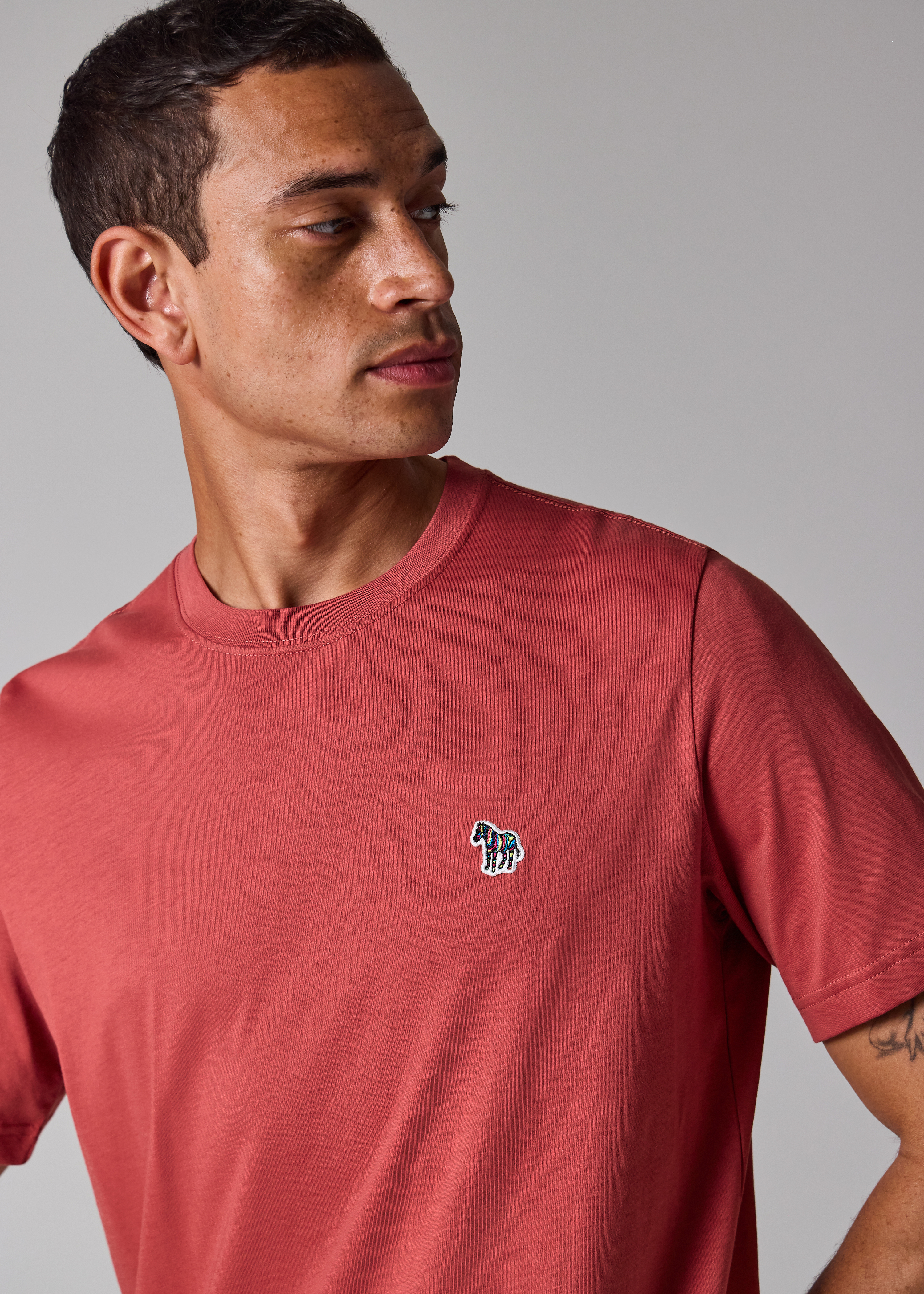 Soft Pink Organic Cotton Zebra Logo T-Shirt