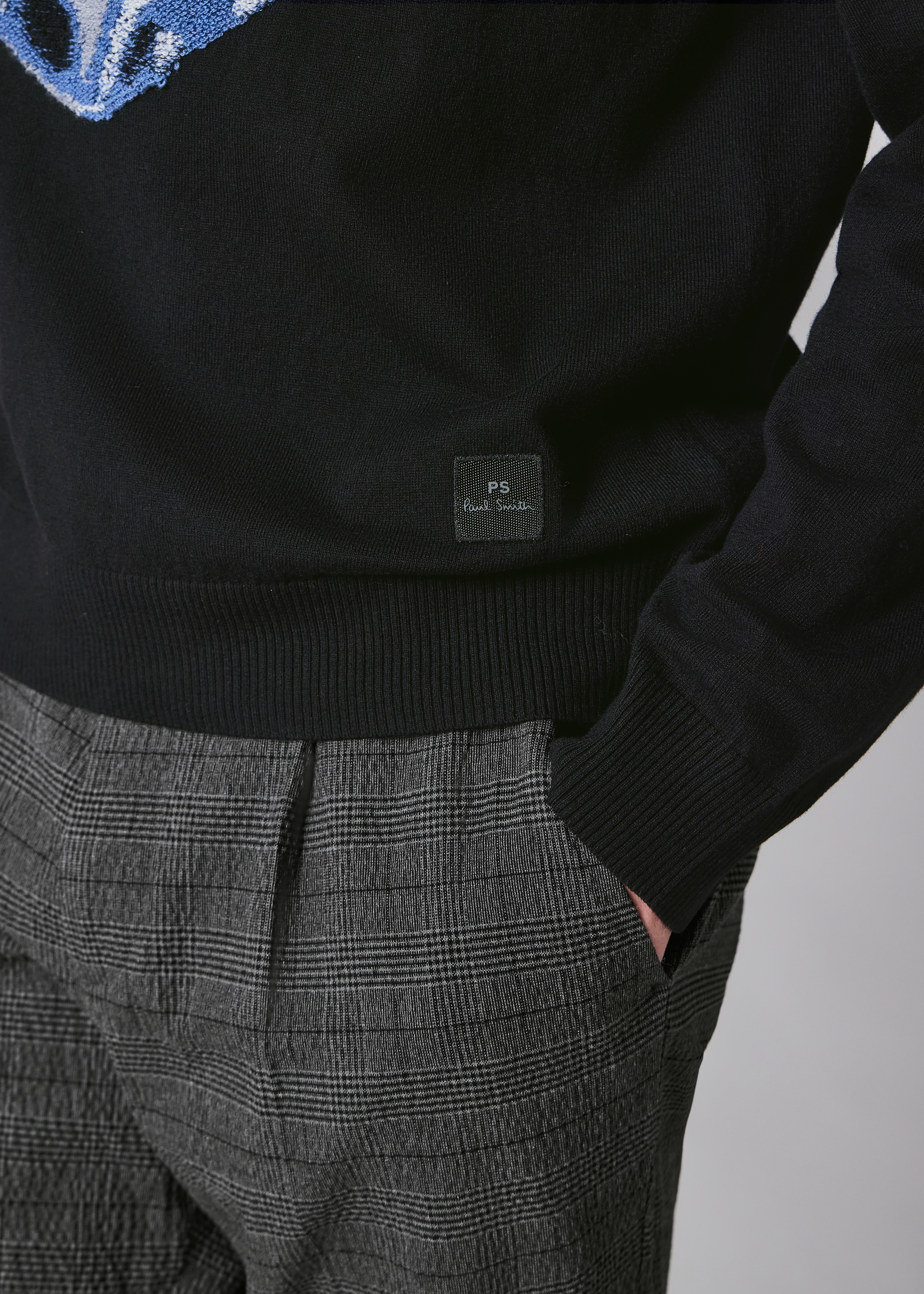 Black 'Dice' Merino Wool-Blend Knitted Sweater