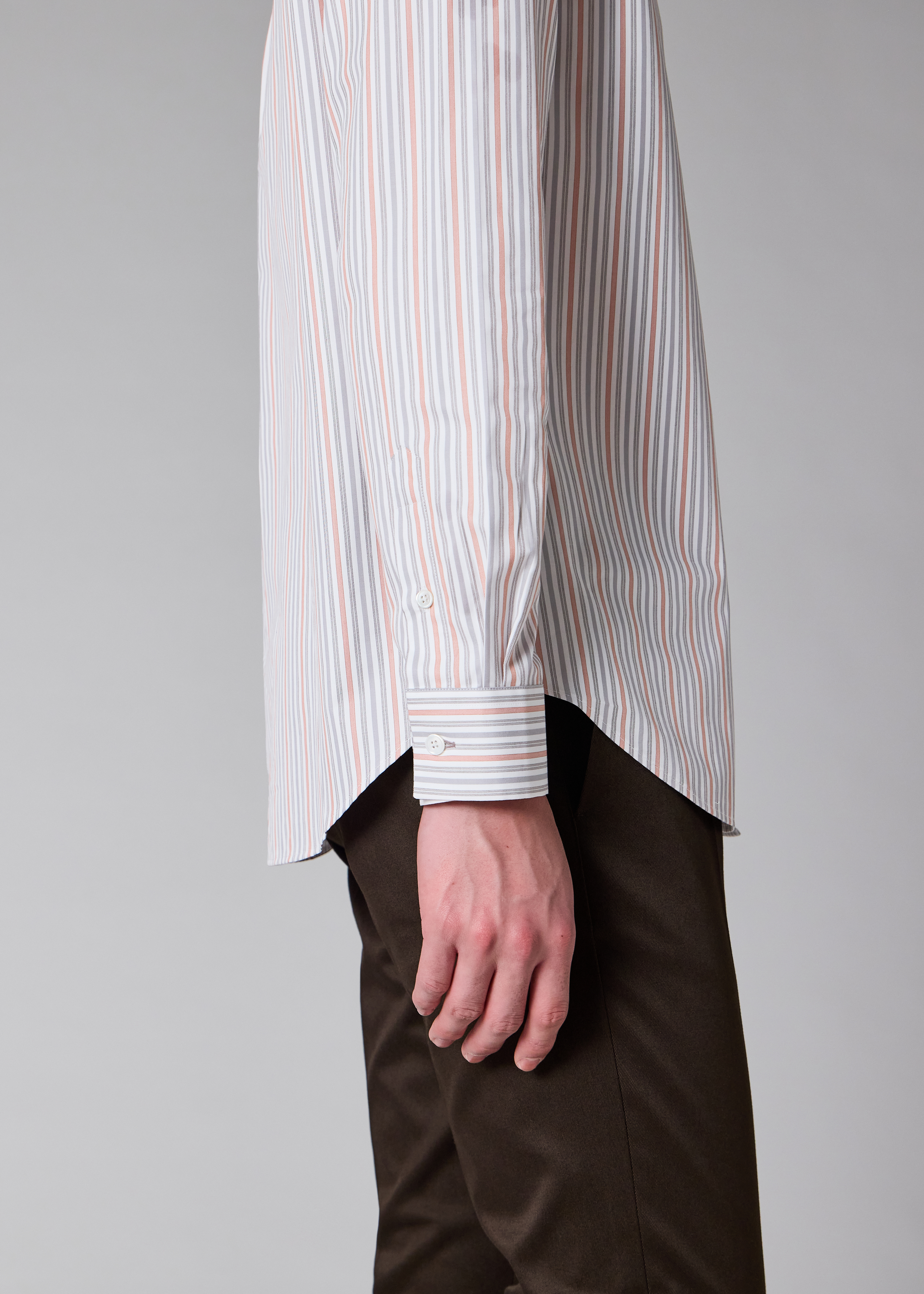 Classic-Fit Light Red Stripe Cotton Button-Down Shirt