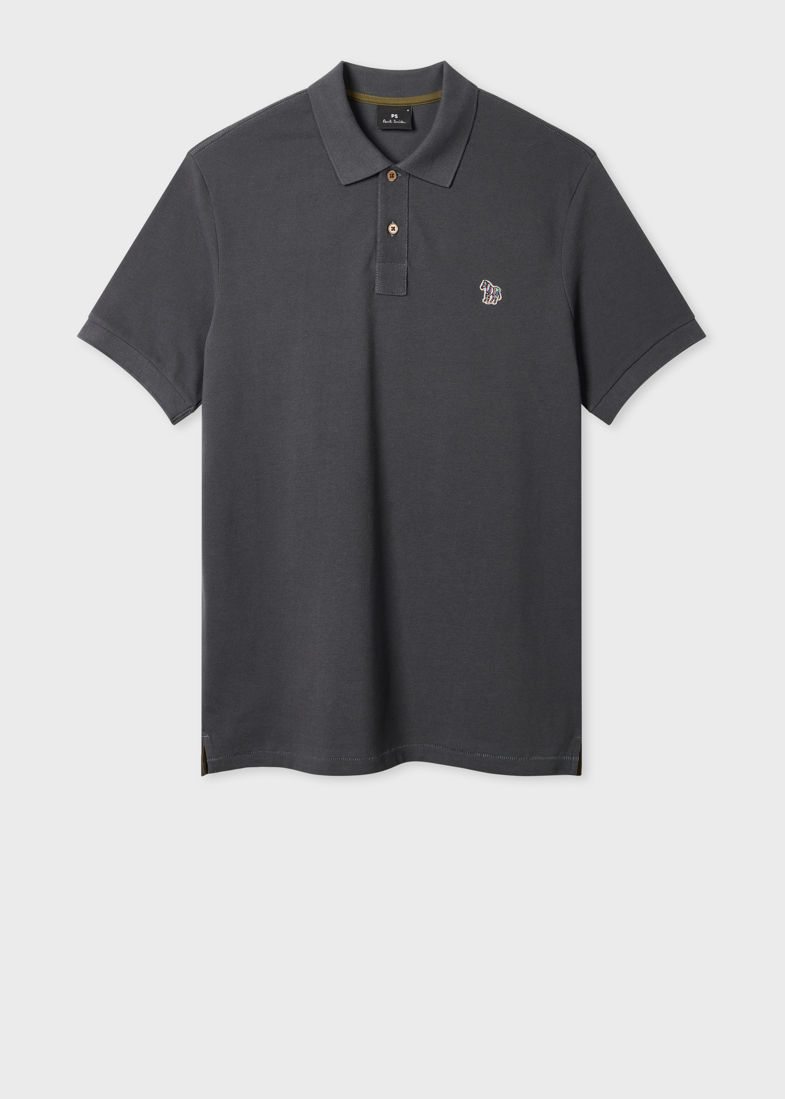 Charcoal Organic Cotton Zebra Polo Shirt