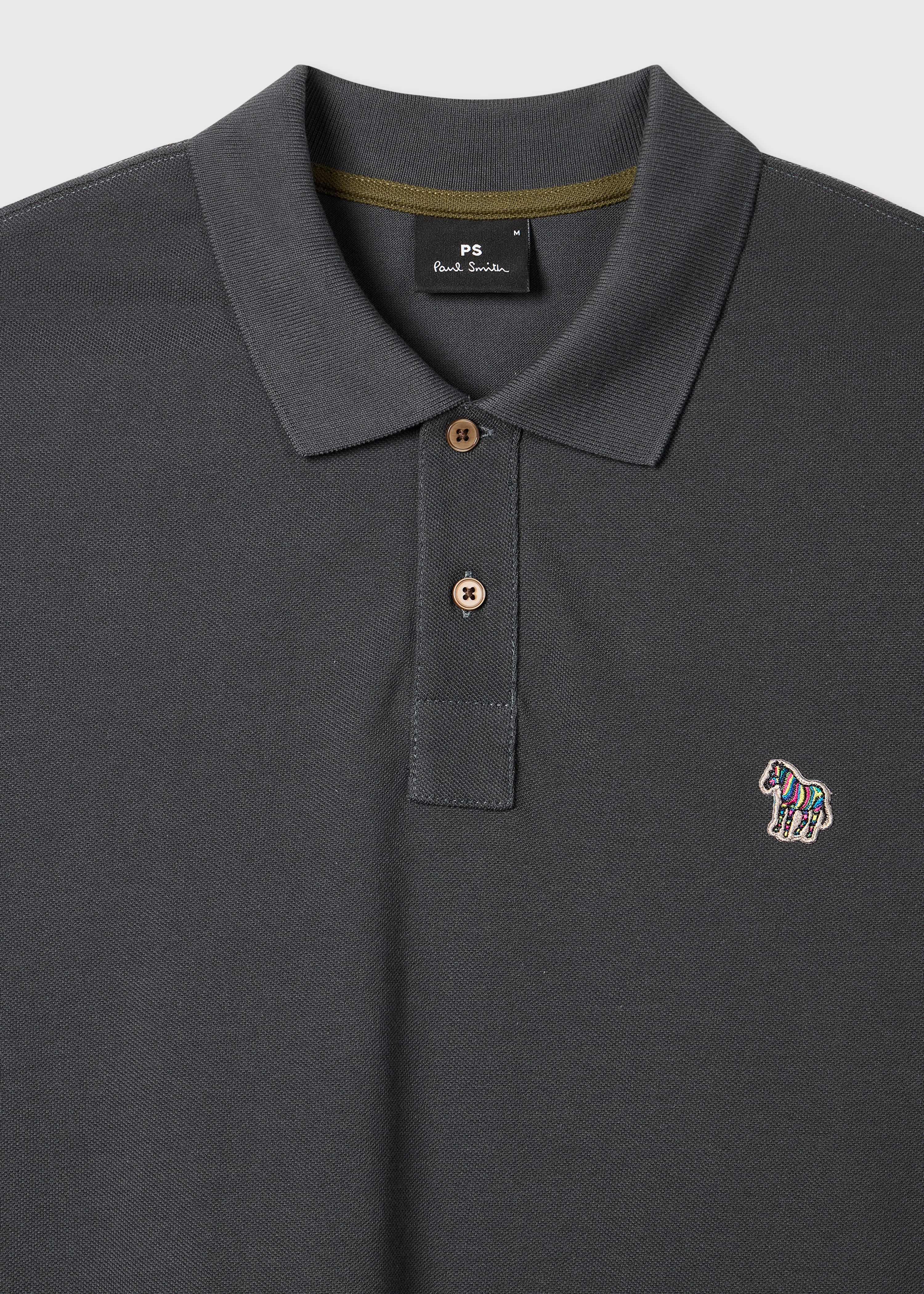 Charcoal Organic Cotton Zebra Polo Shirt