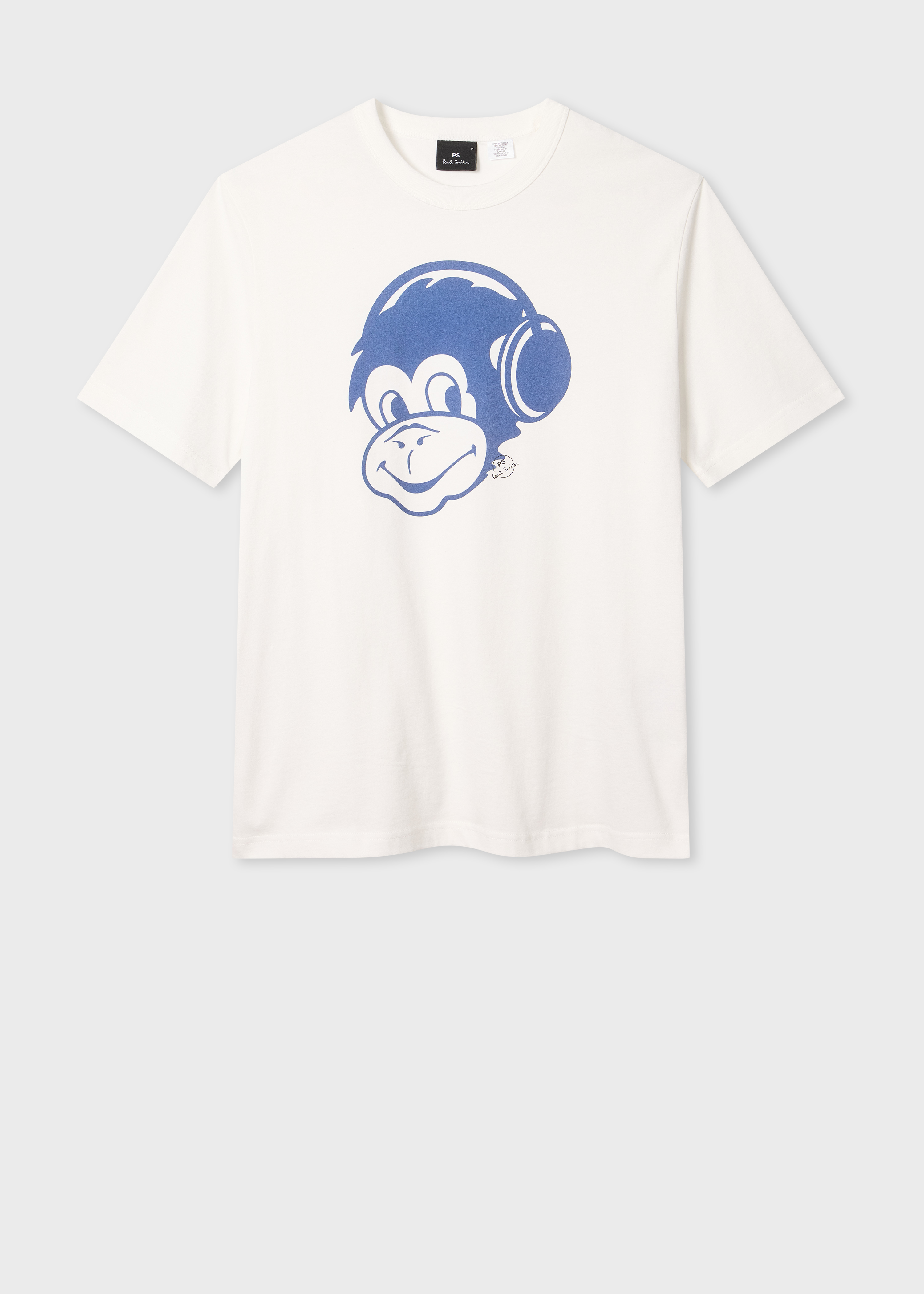 White 'Monkey Headphones' Print T-Shirt