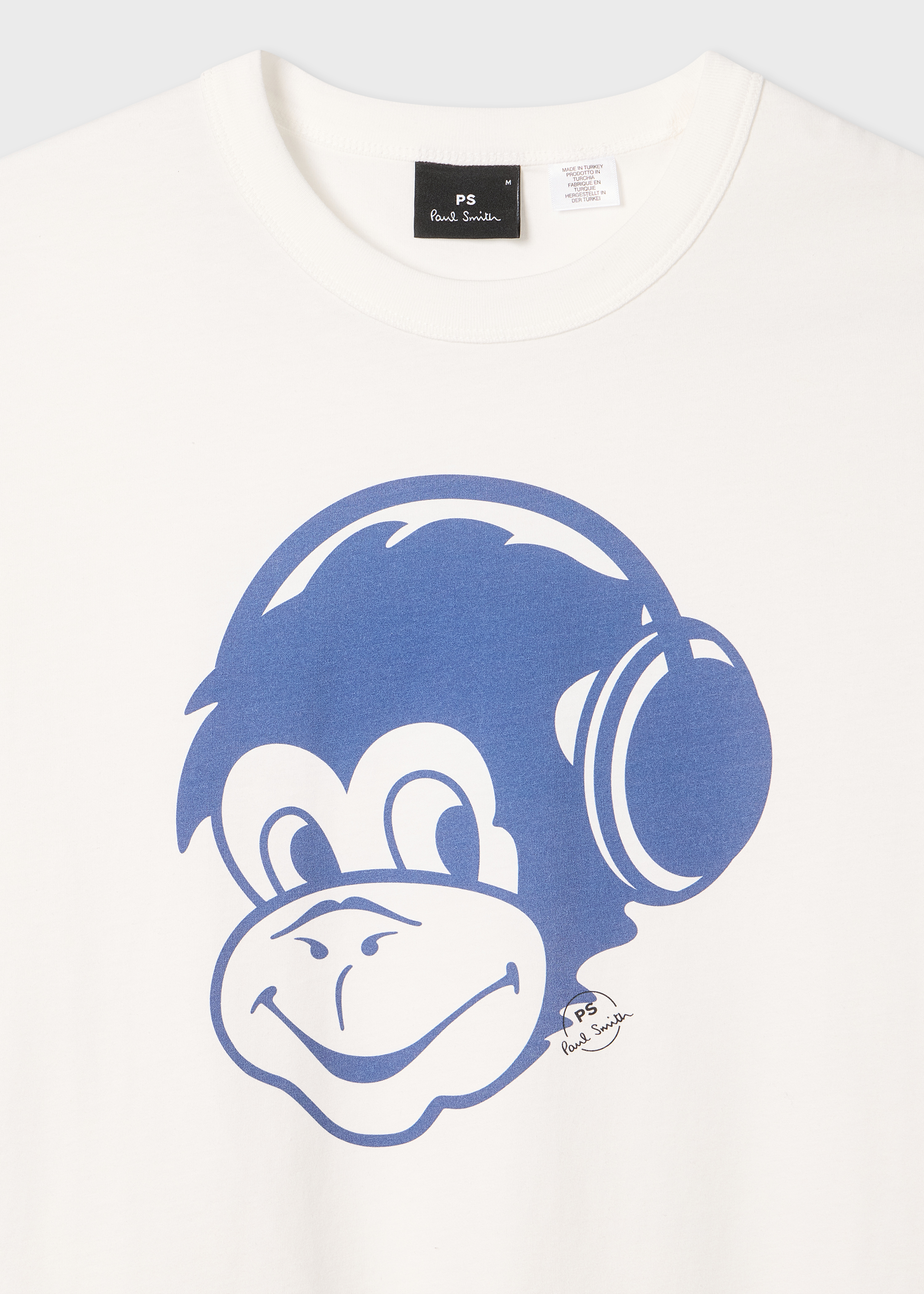 White 'Monkey Headphones' Print T-Shirt