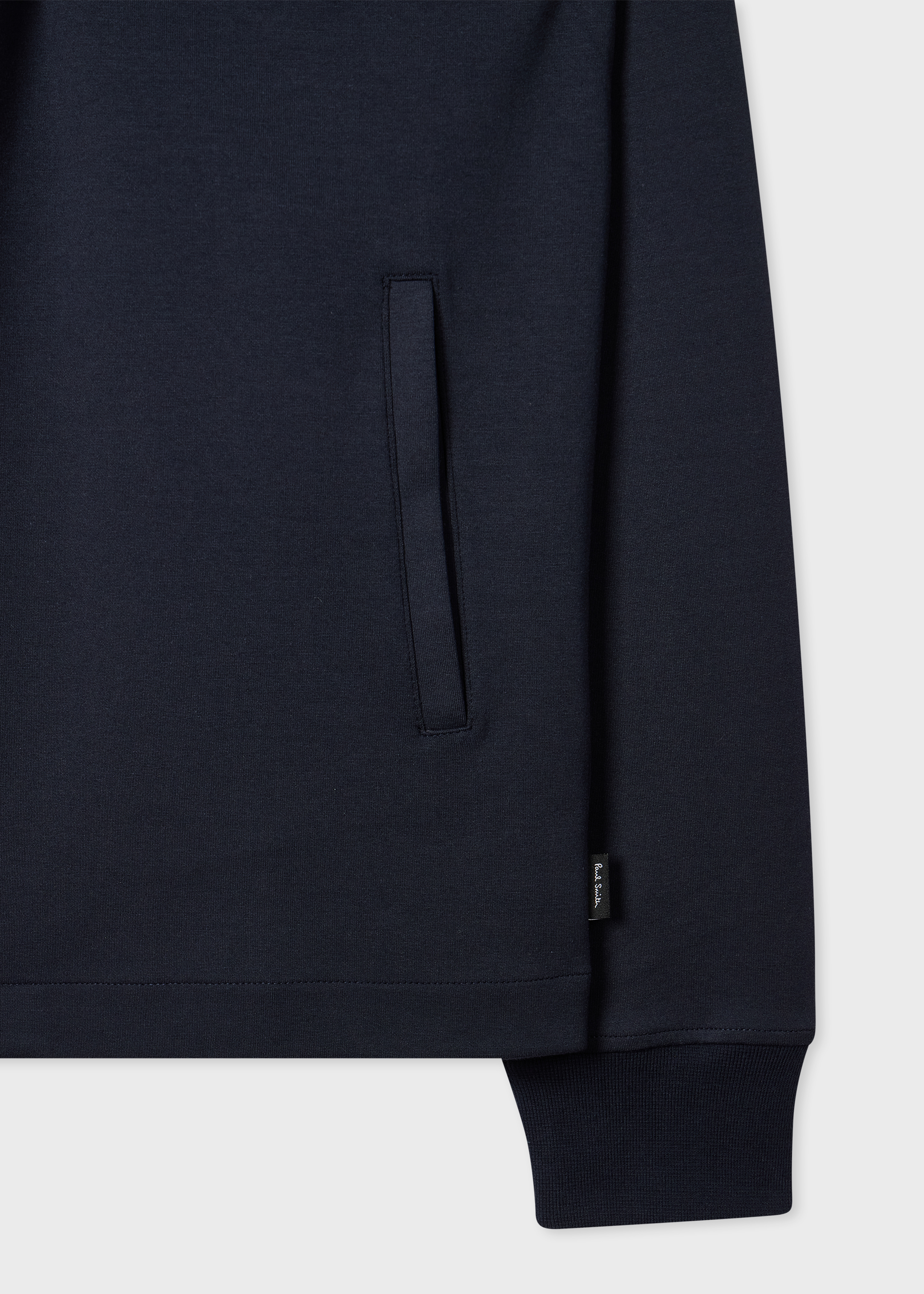 Navy Double-Face Jersey Zip-Front Sweatshirt