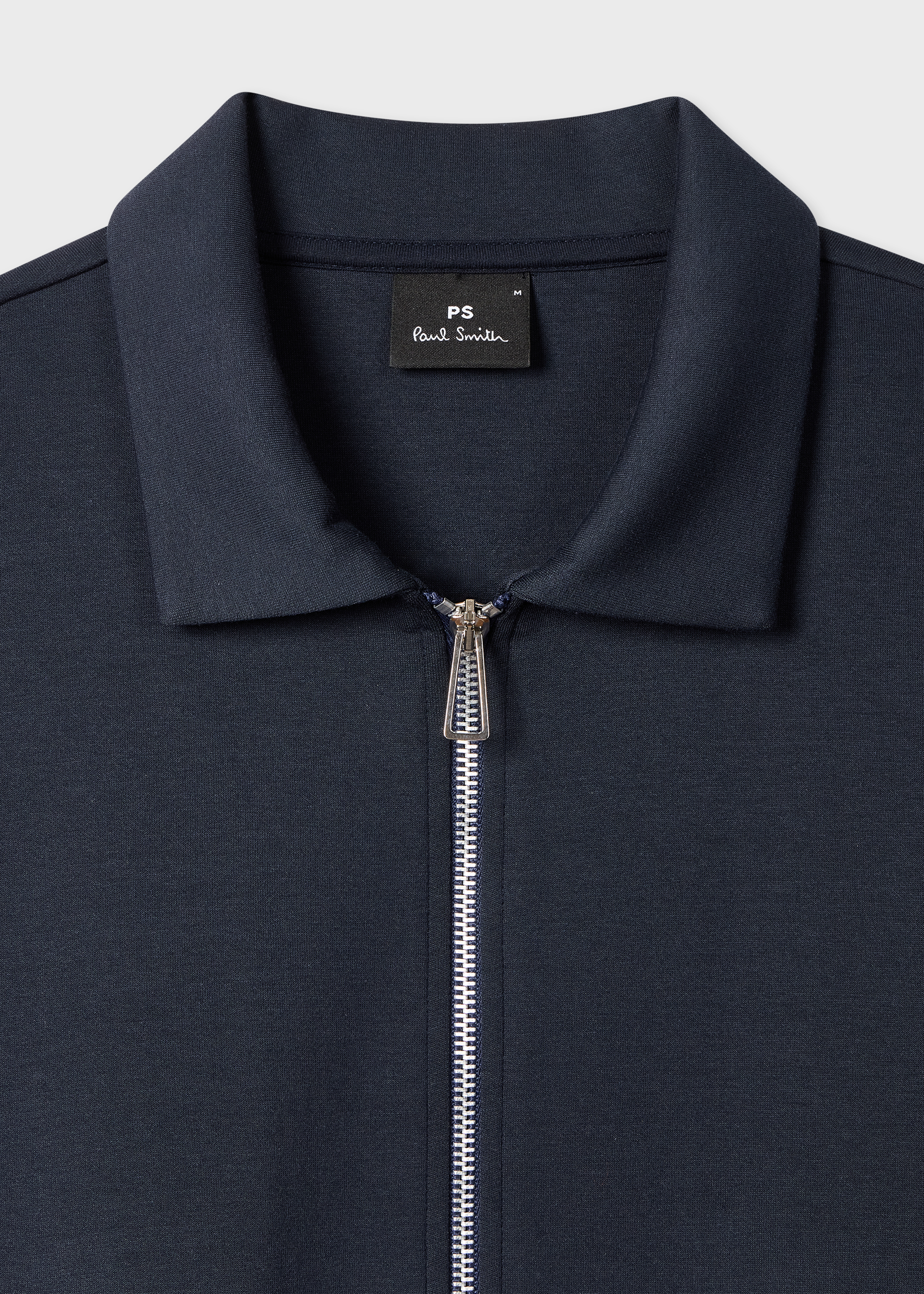Navy Double-Face Jersey Zip-Front Sweatshirt