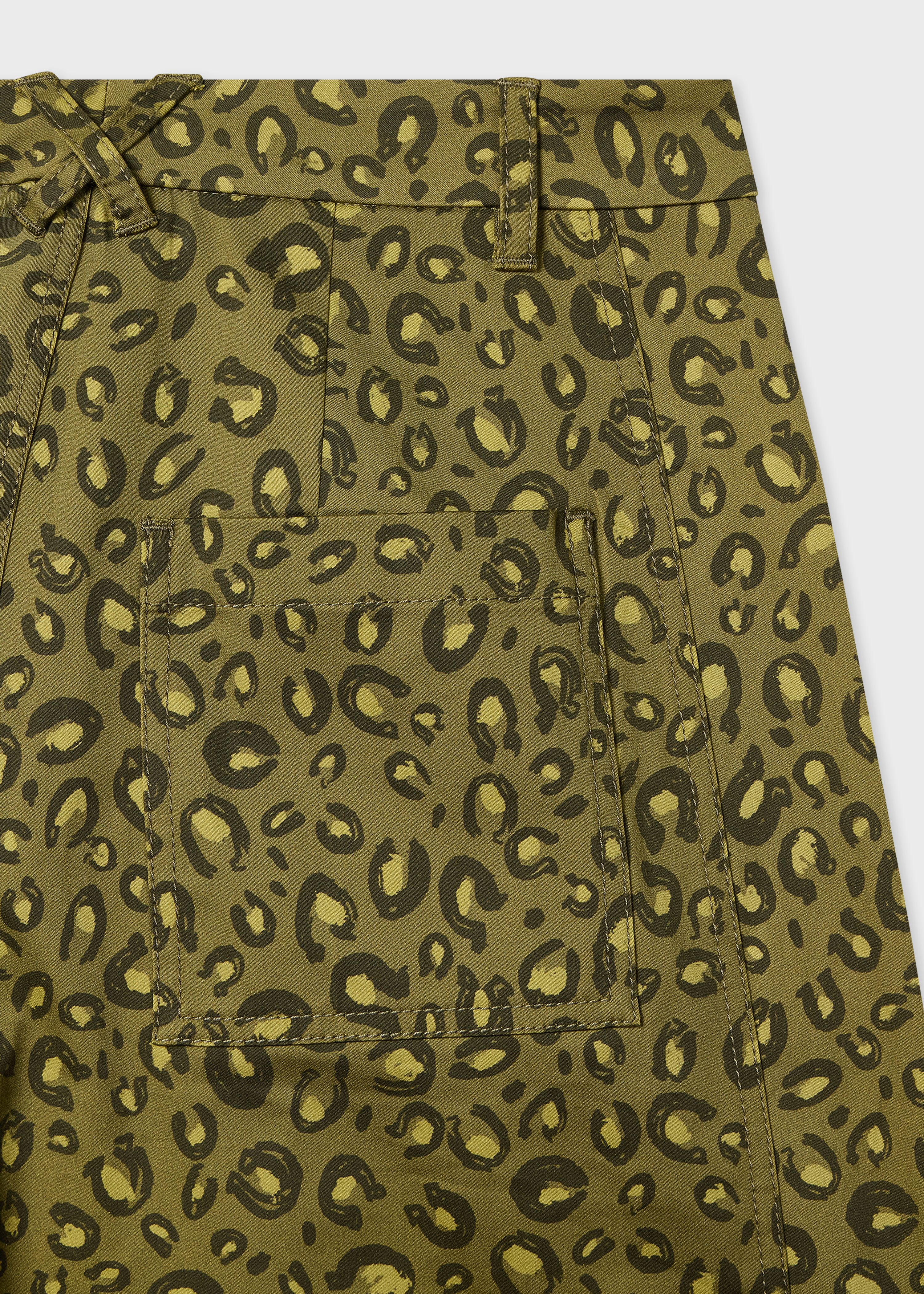 Women's Khaki 'Animal' Print Barrel-Leg Trousers