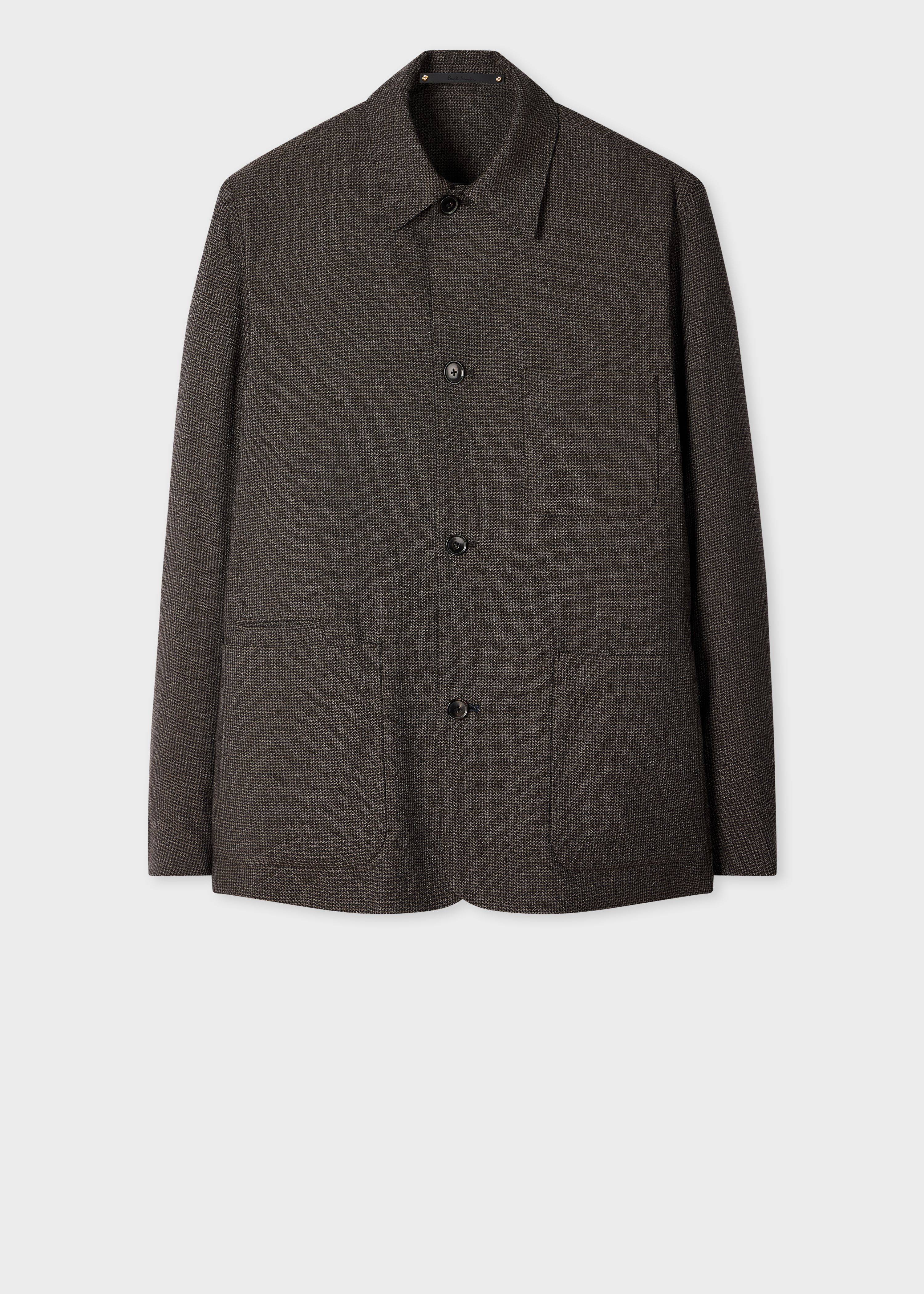 Brown Check Two-Ply Merino Work Jacket