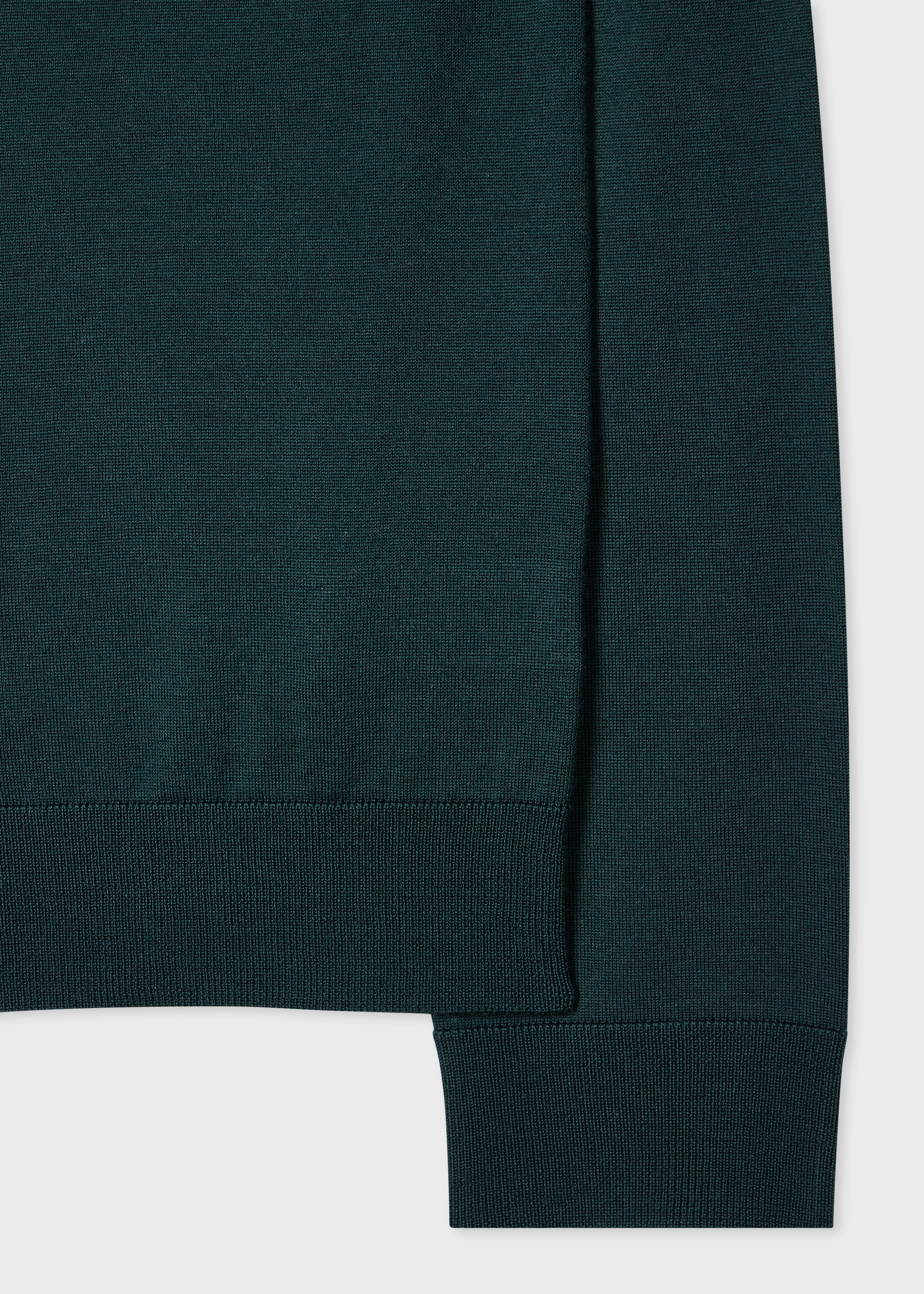 Dark Green Washable Wool Collared Cardigan