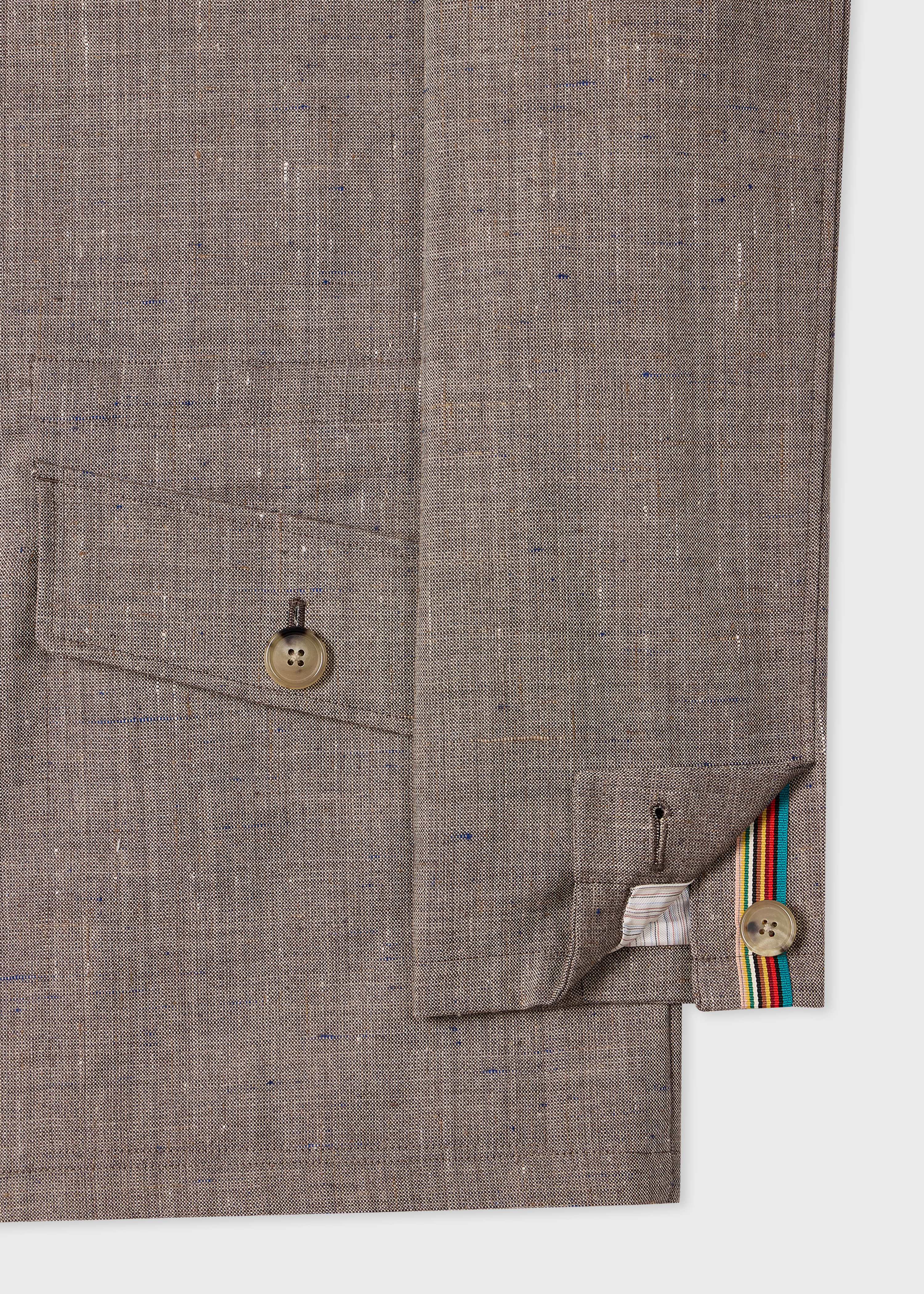 Brown Flecked Wool-Viscose Field Jacket