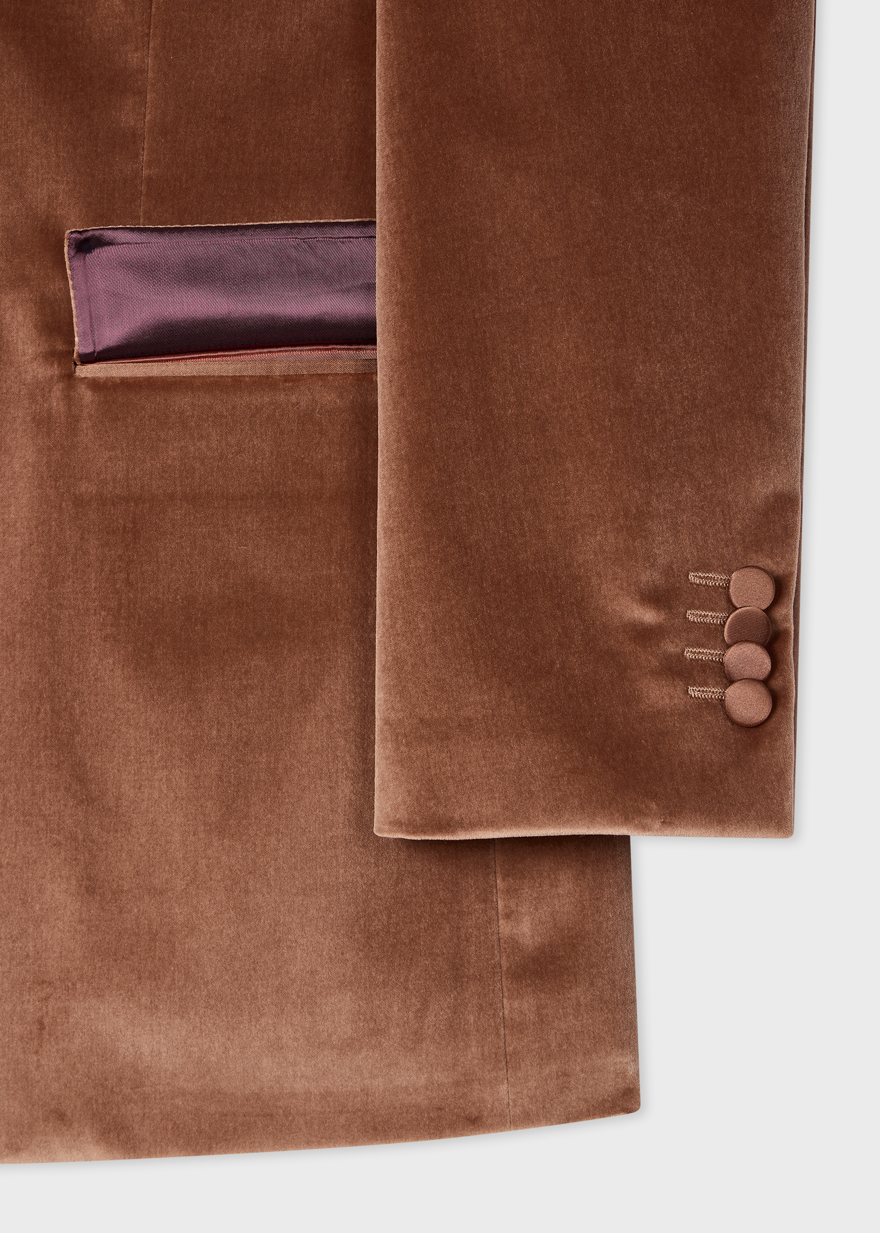 The Soho - Tailored-Fit Dusty Brown Velvet Evening Blazer