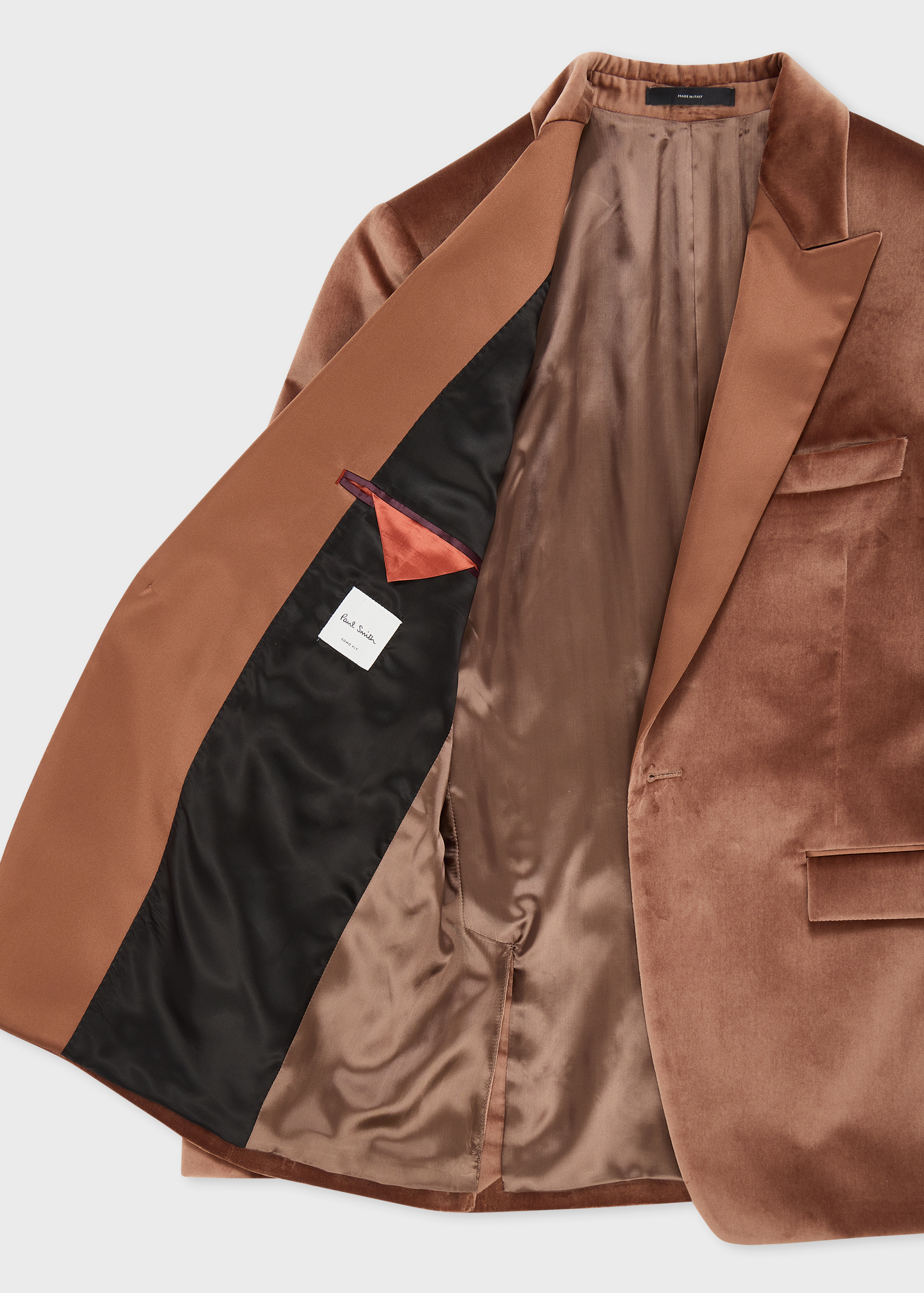 The Soho - Tailored-Fit Dusty Brown Velvet Evening Blazer