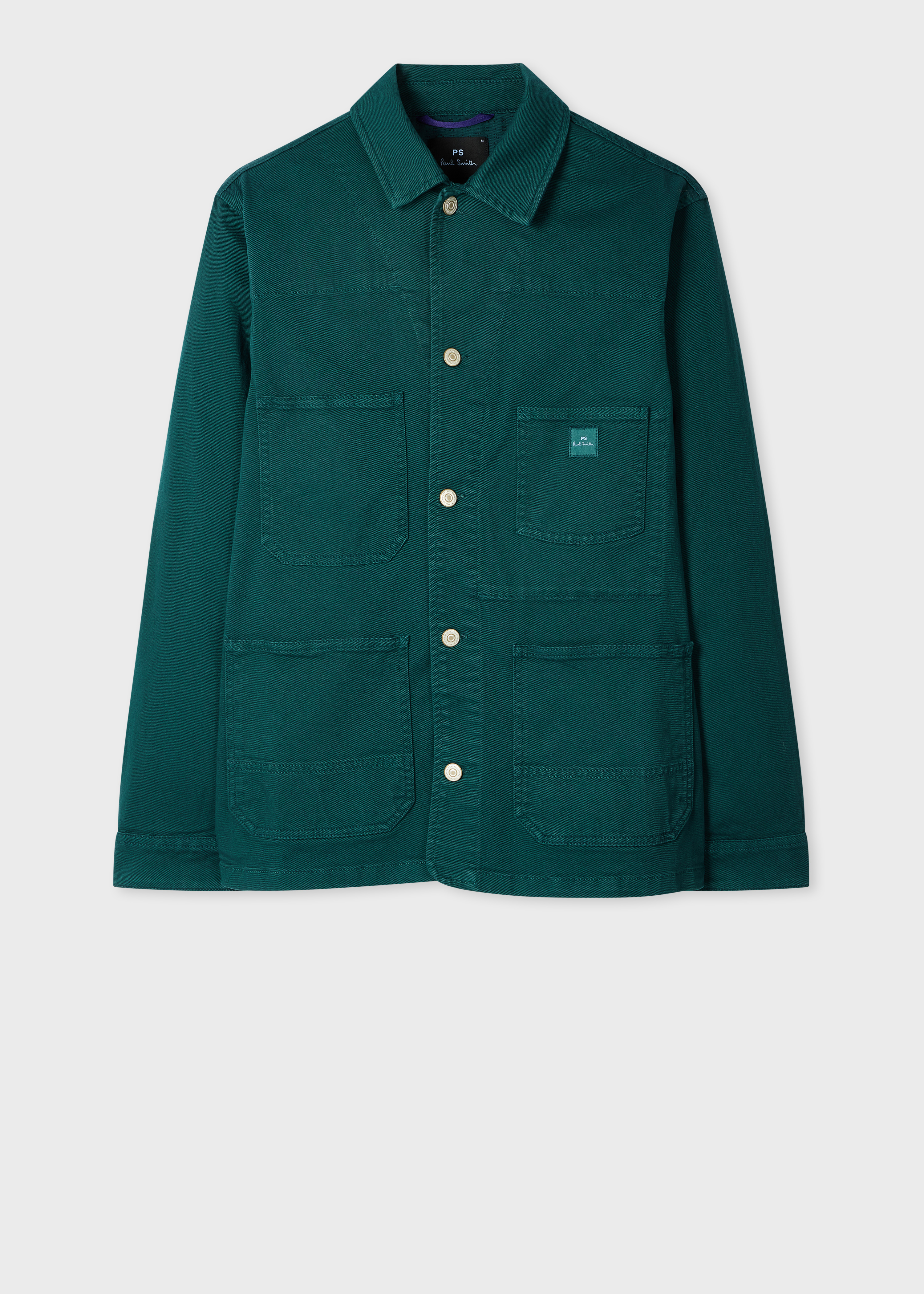 Petrol Green Garment-Dyed Denim Work Jacket