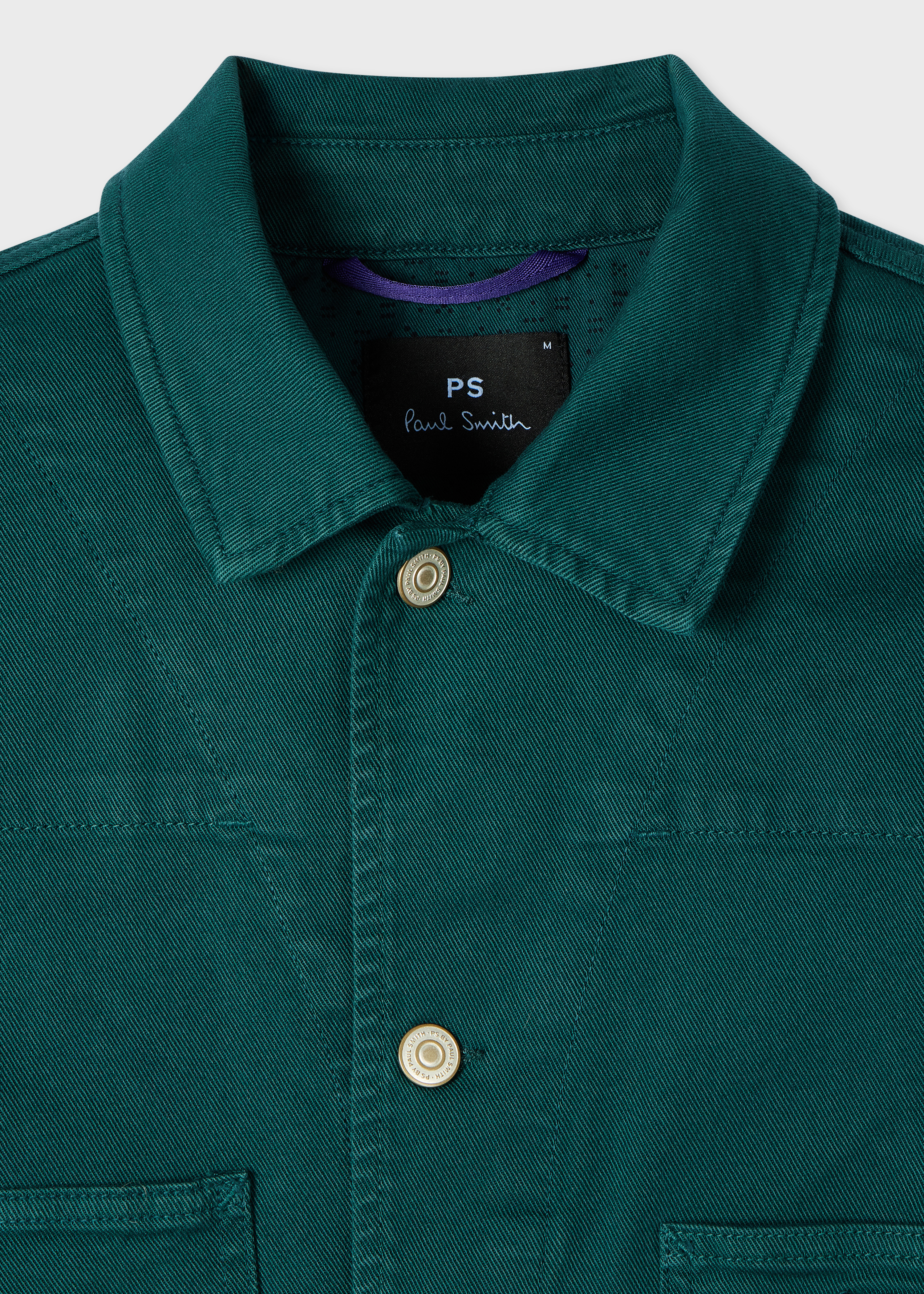 Petrol Green Garment-Dyed Denim Work Jacket