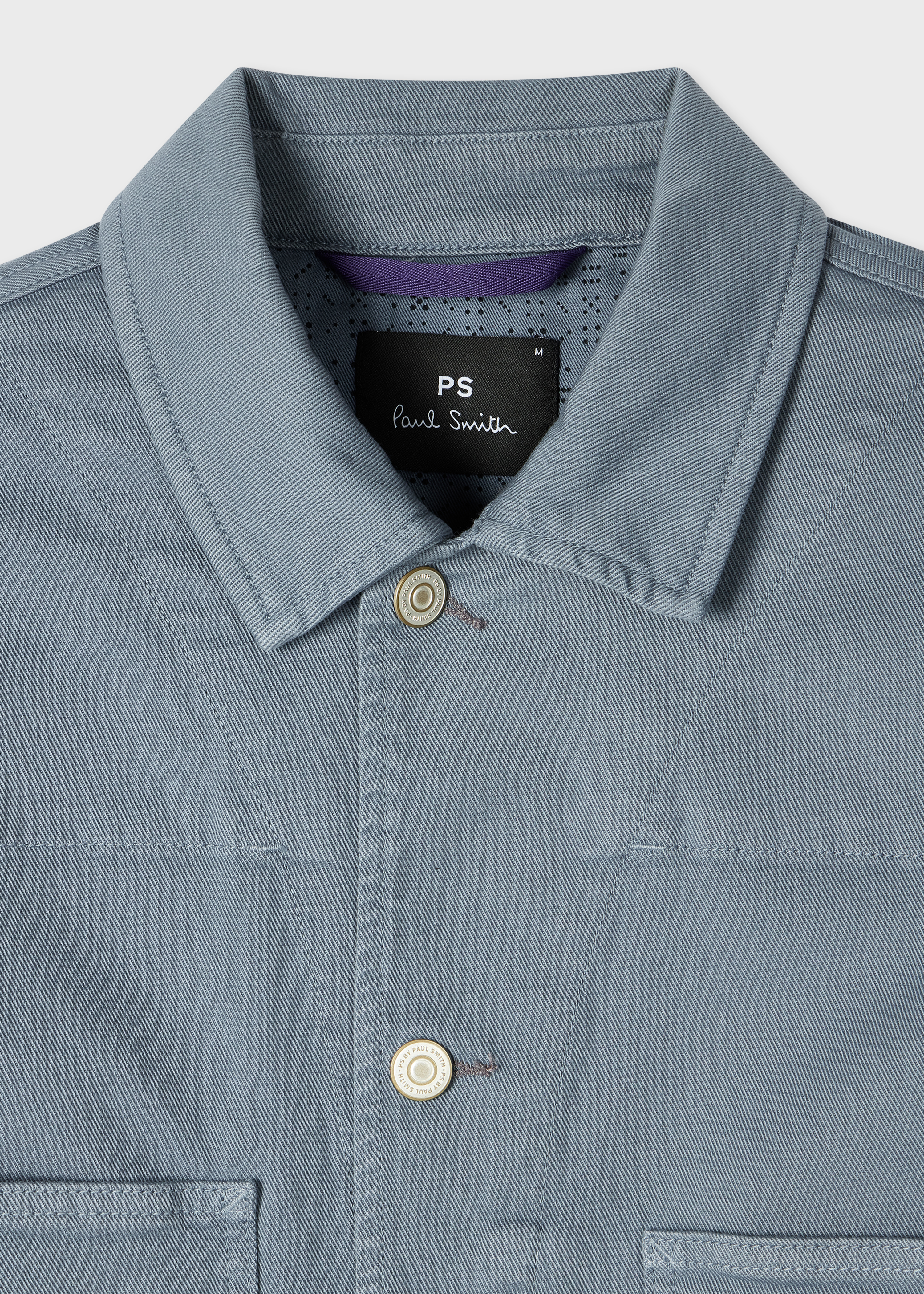 Powder Blue Garment-Dyed Denim Work Jacket