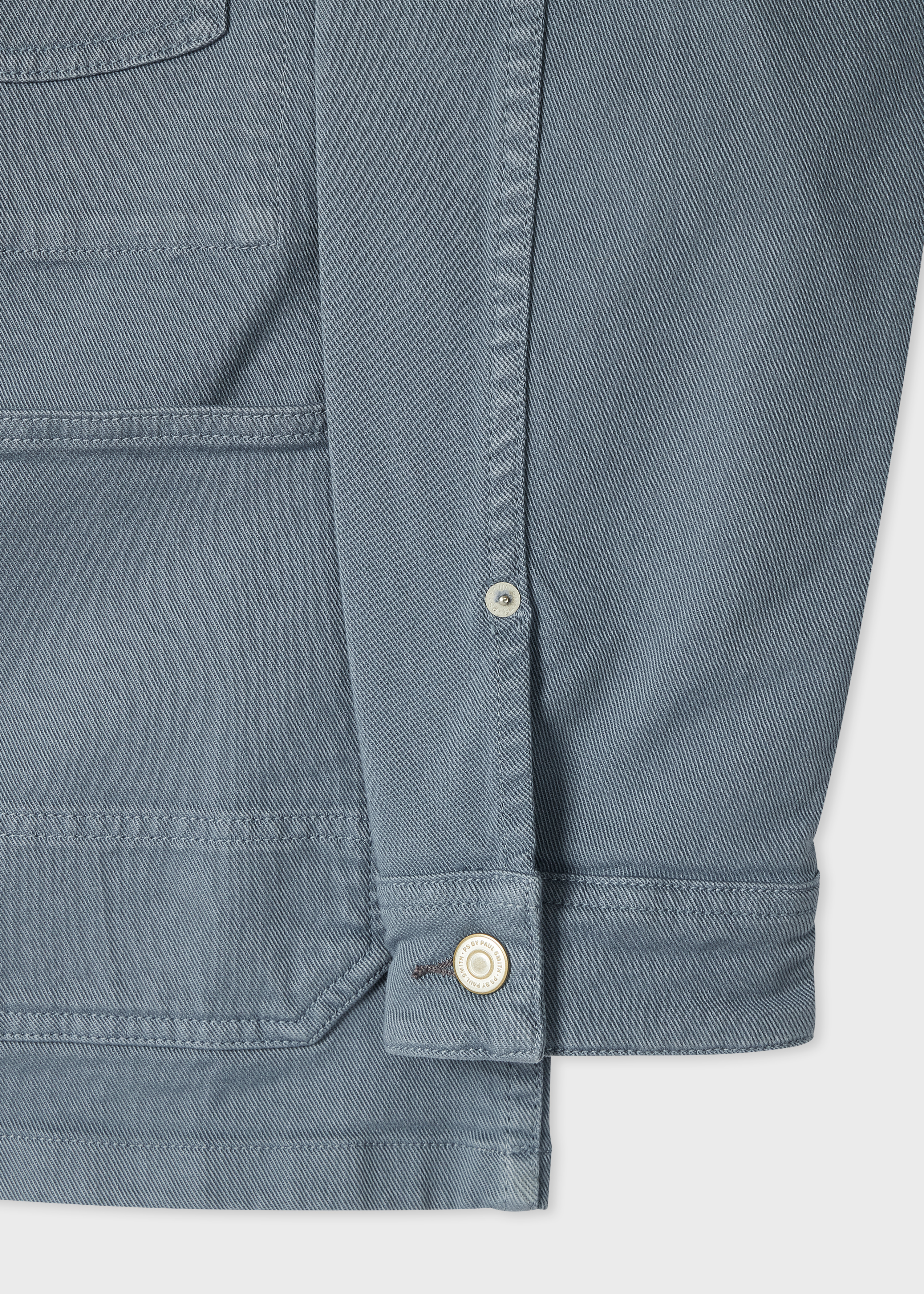 Powder Blue Garment-Dyed Denim Work Jacket