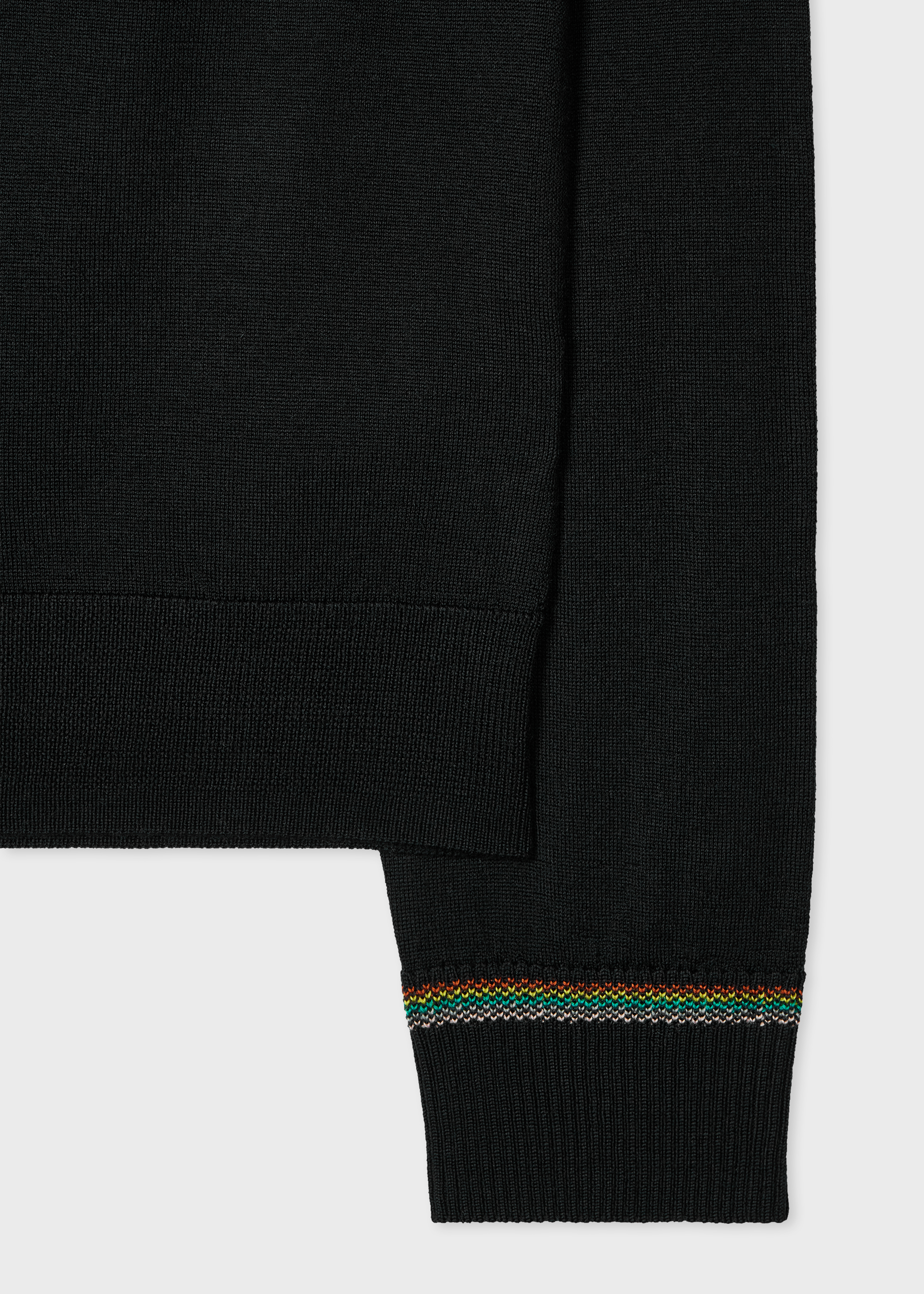 Women's Black Merino Wool V Neck Sweater
