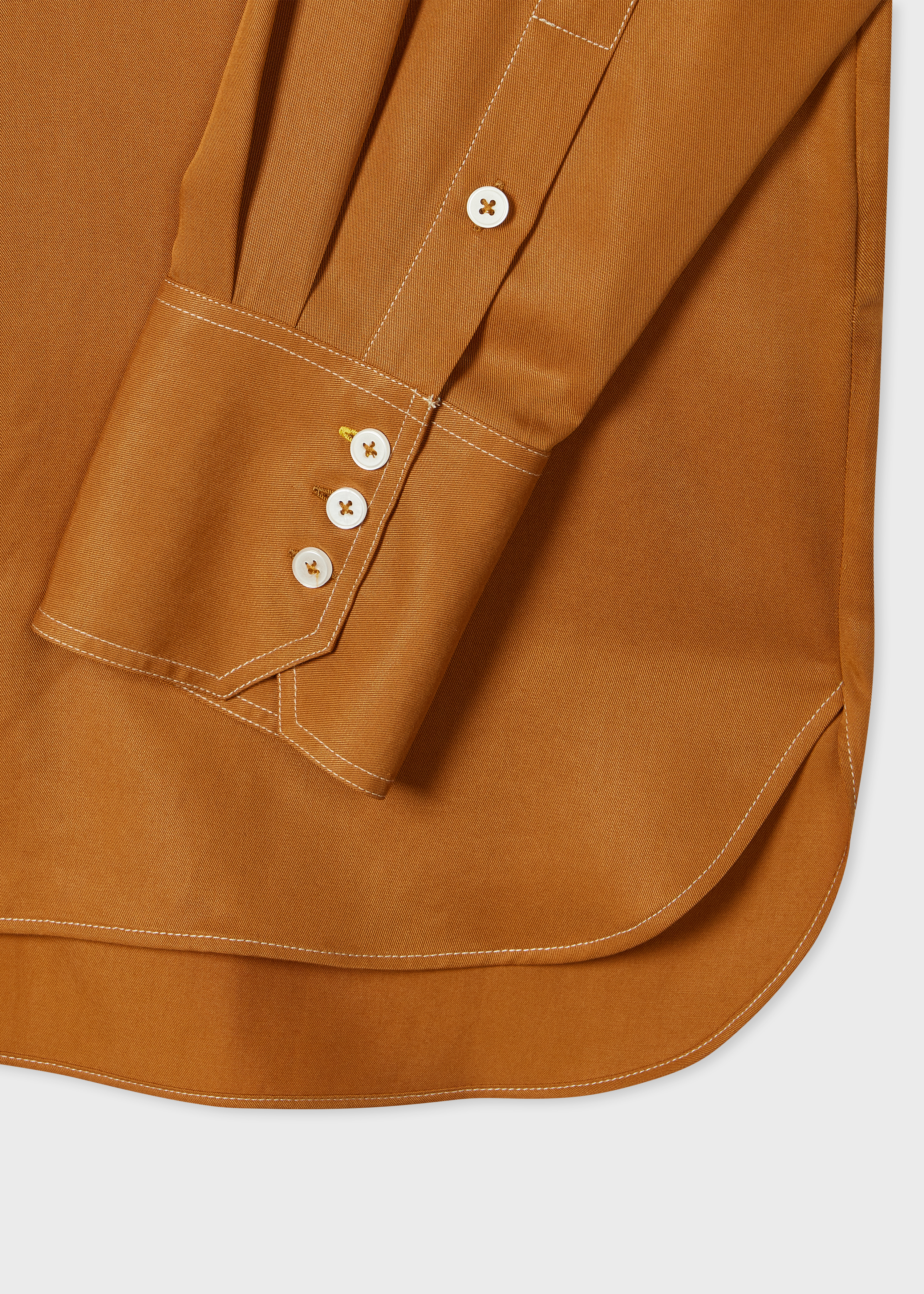 Women's Camel Shirt with Topstitching