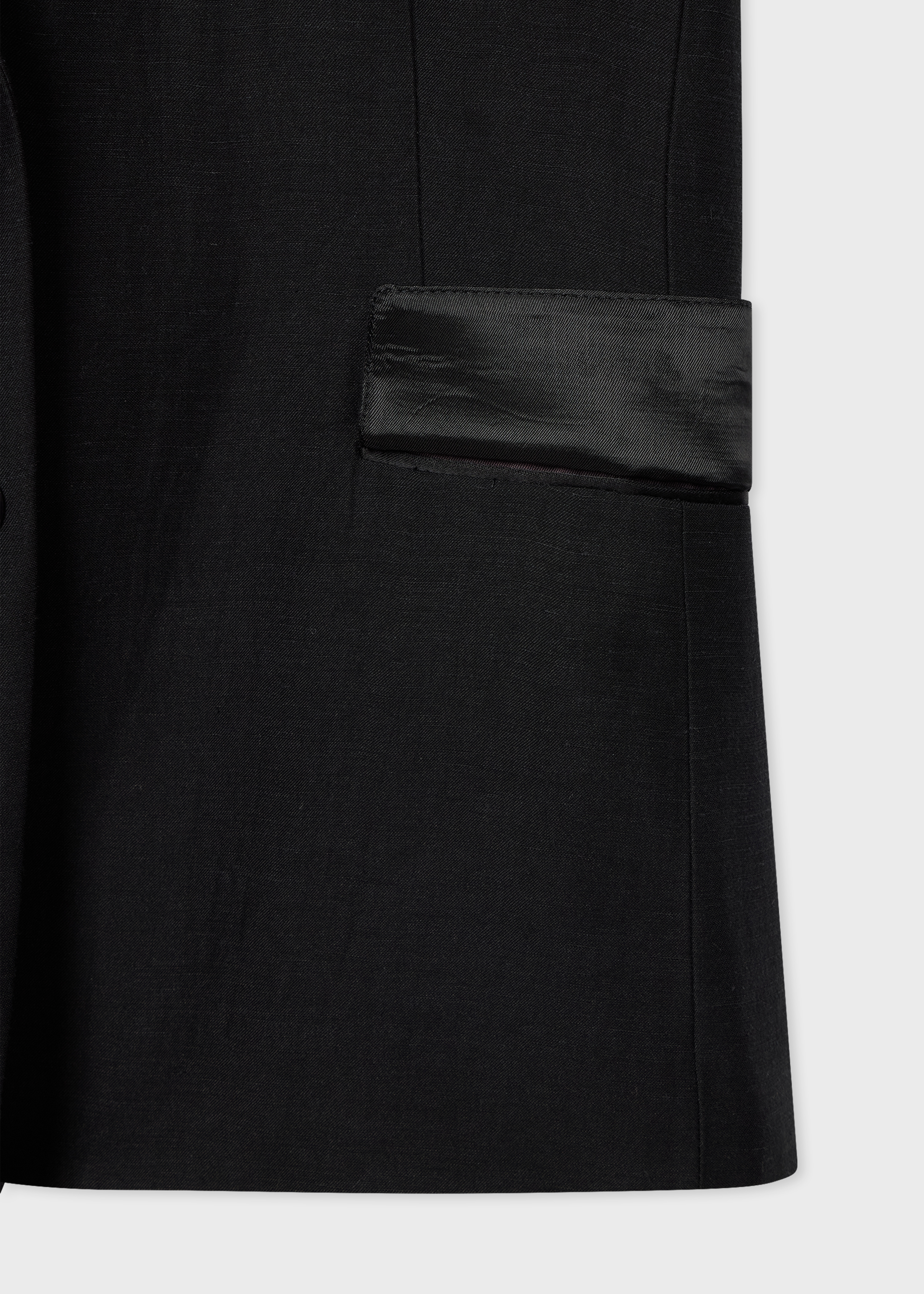 Women's Black Linen-Blend Waistcoat