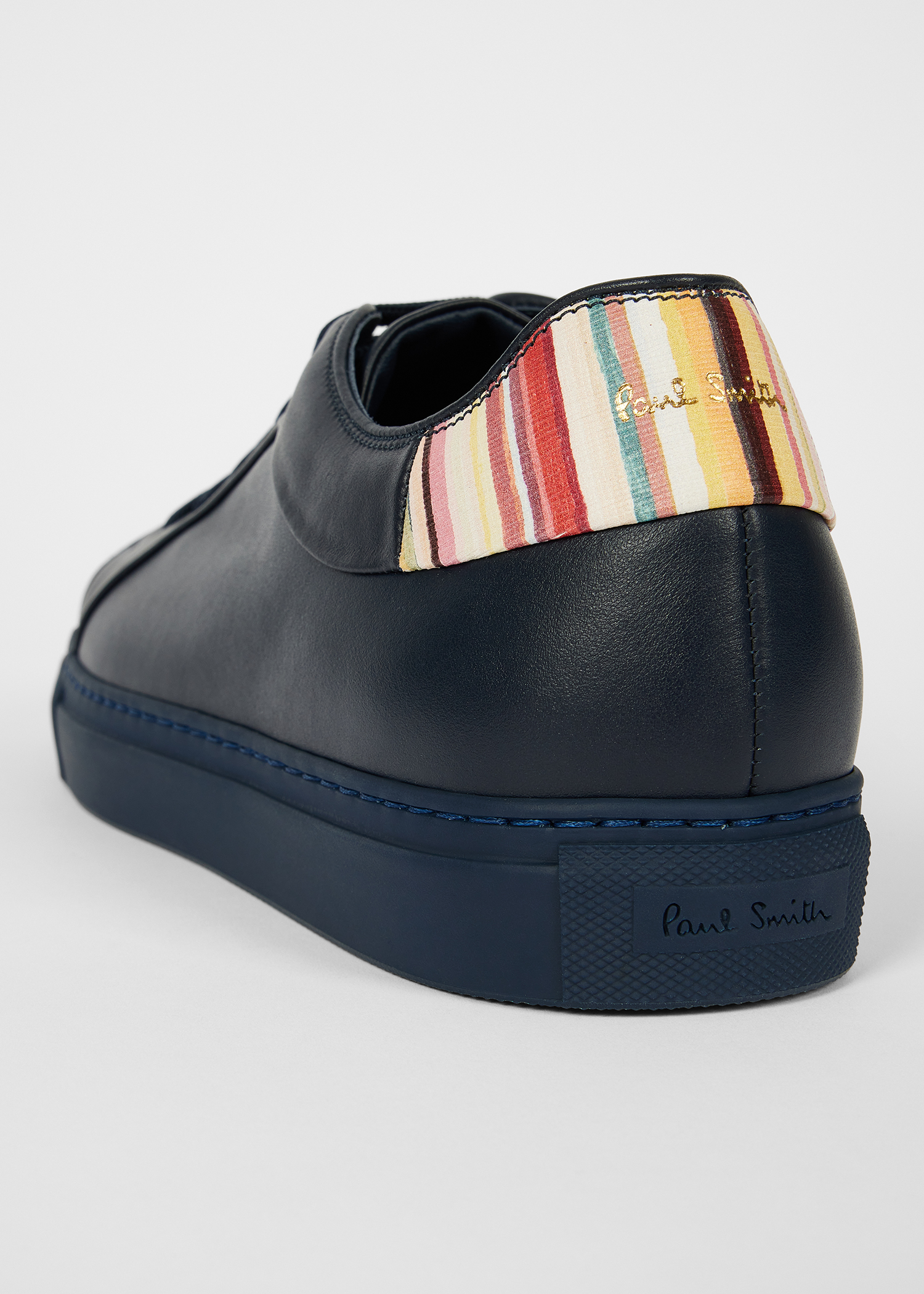 Navy 'Basso' Trainers with Stripe Trim