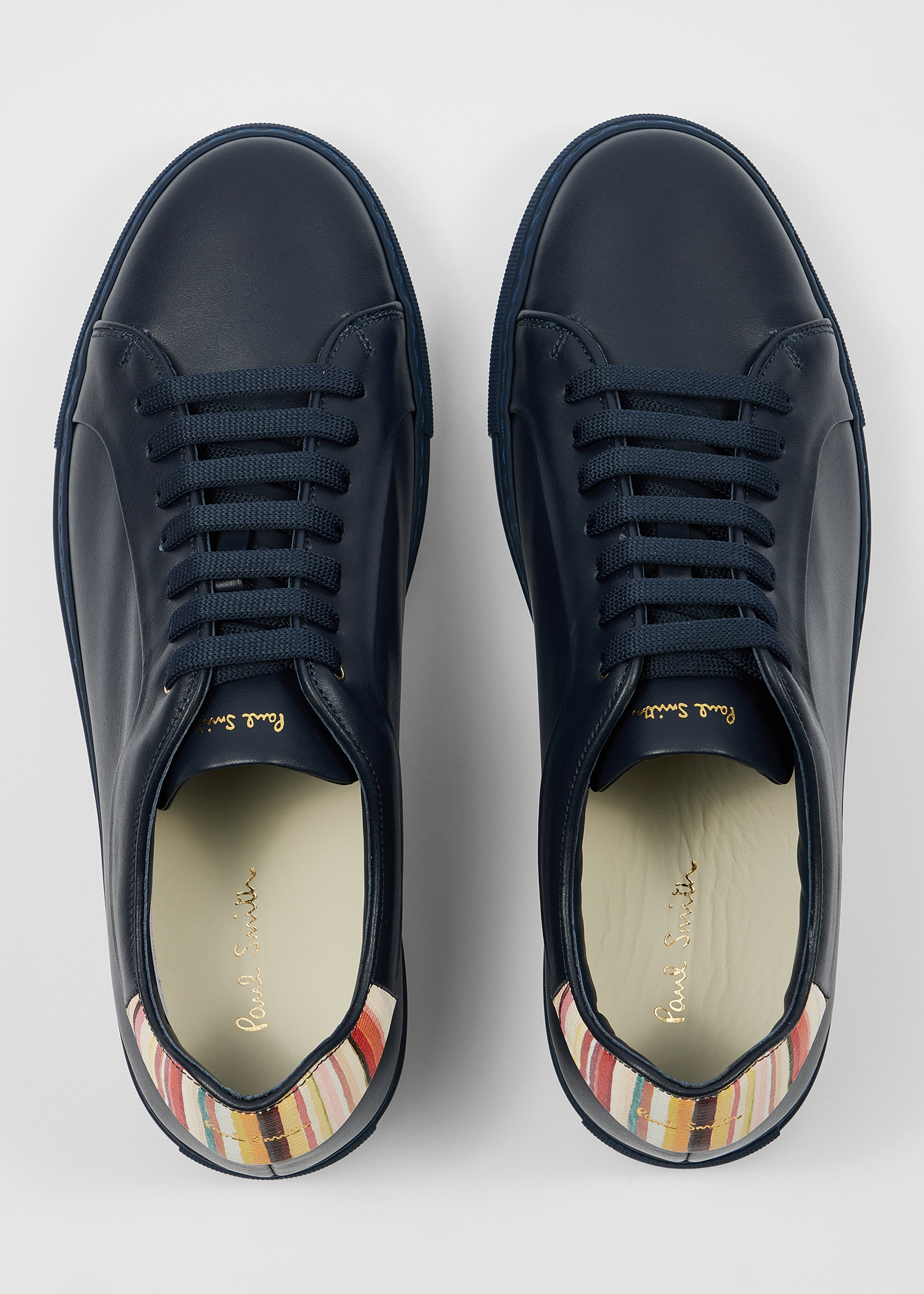 Navy 'Basso' Trainers with Stripe Trim