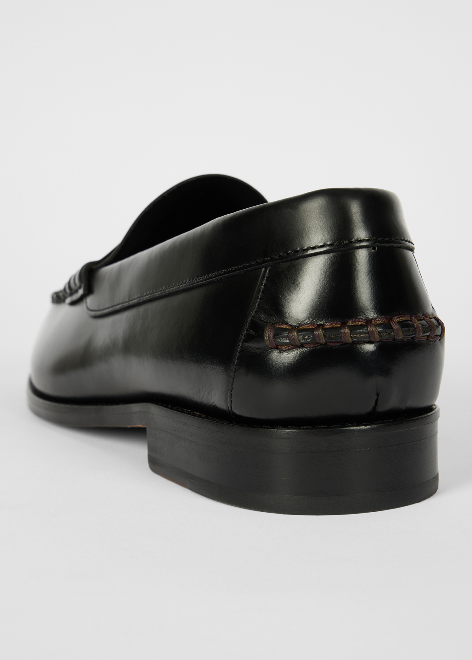 Black 'Signature Stripe' Leather 'Lido' Loafers