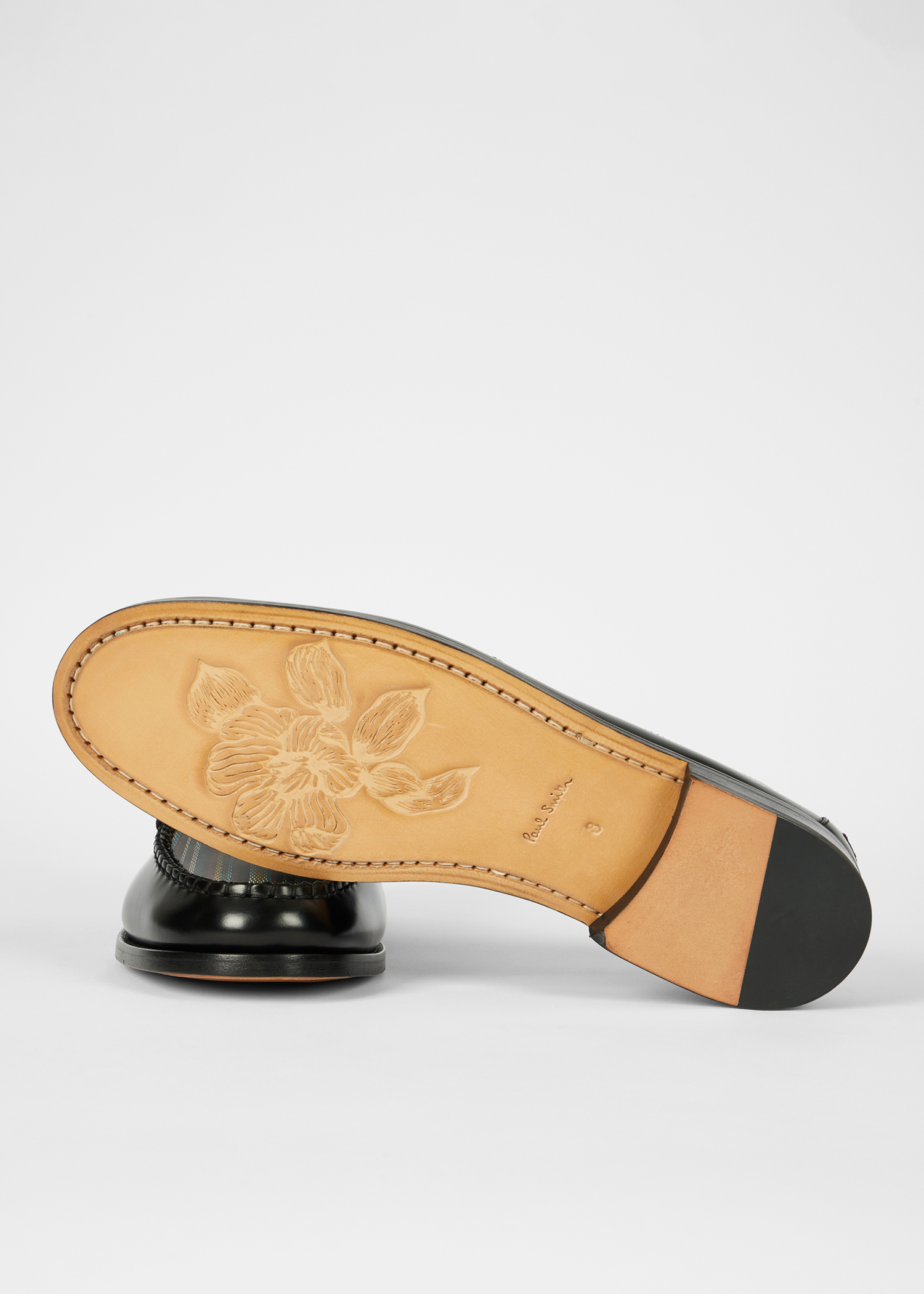 Black 'Signature Stripe' Leather 'Lido' Loafers