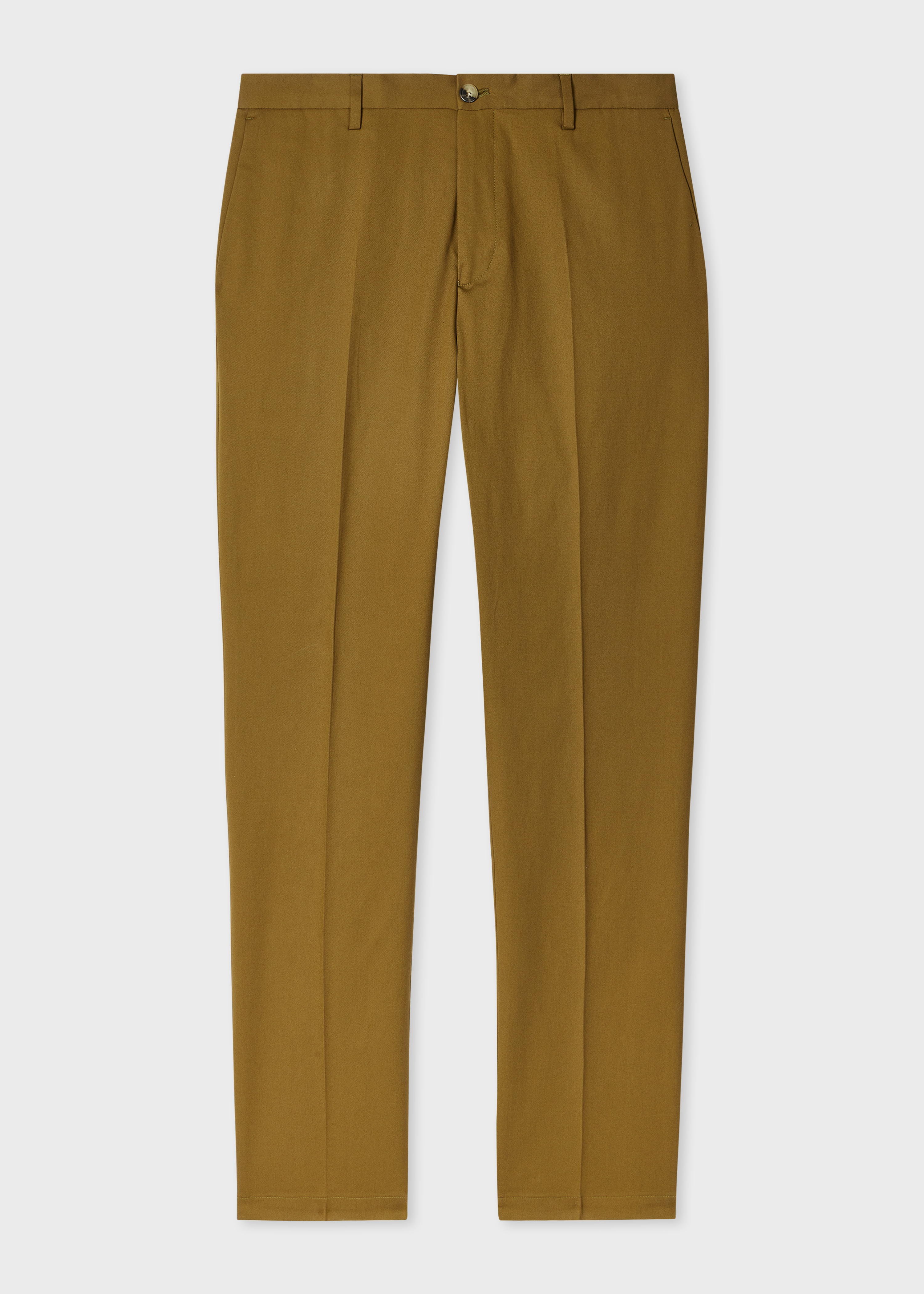 Khaki Fine Cotton Twill Trousers