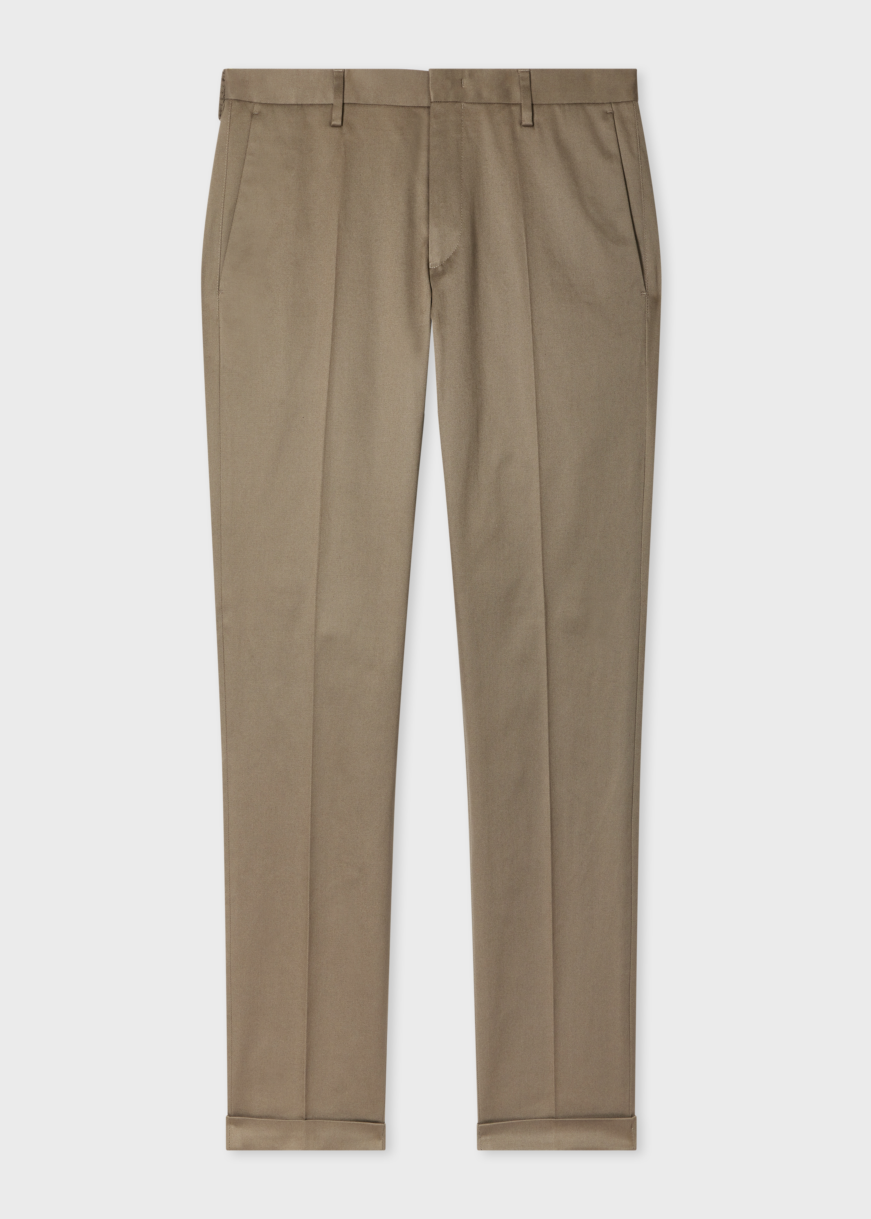 Slim-Fit Grey Cotton-Stretch Chinos
