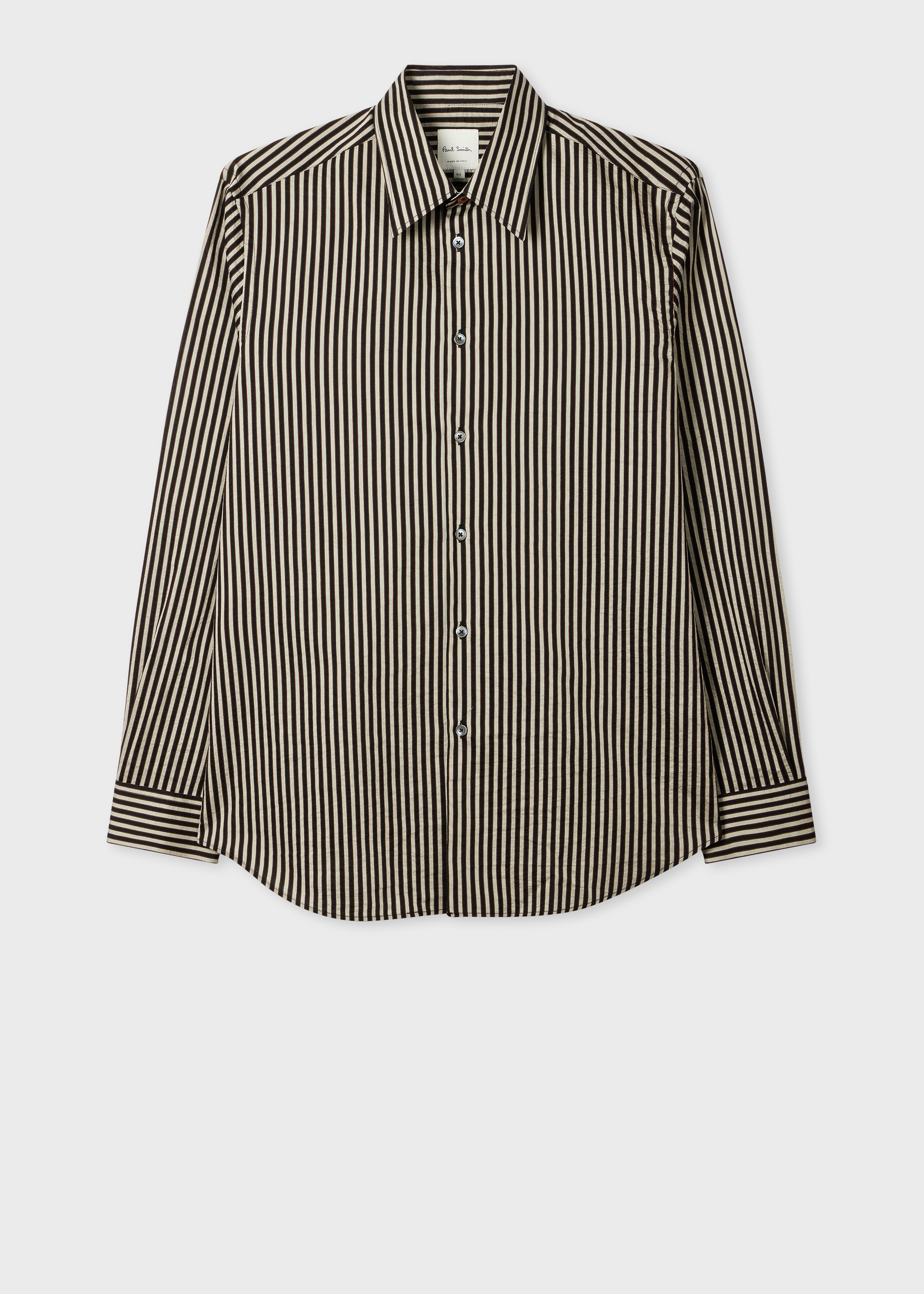 Black Stripe Cotton-Silk Shirt