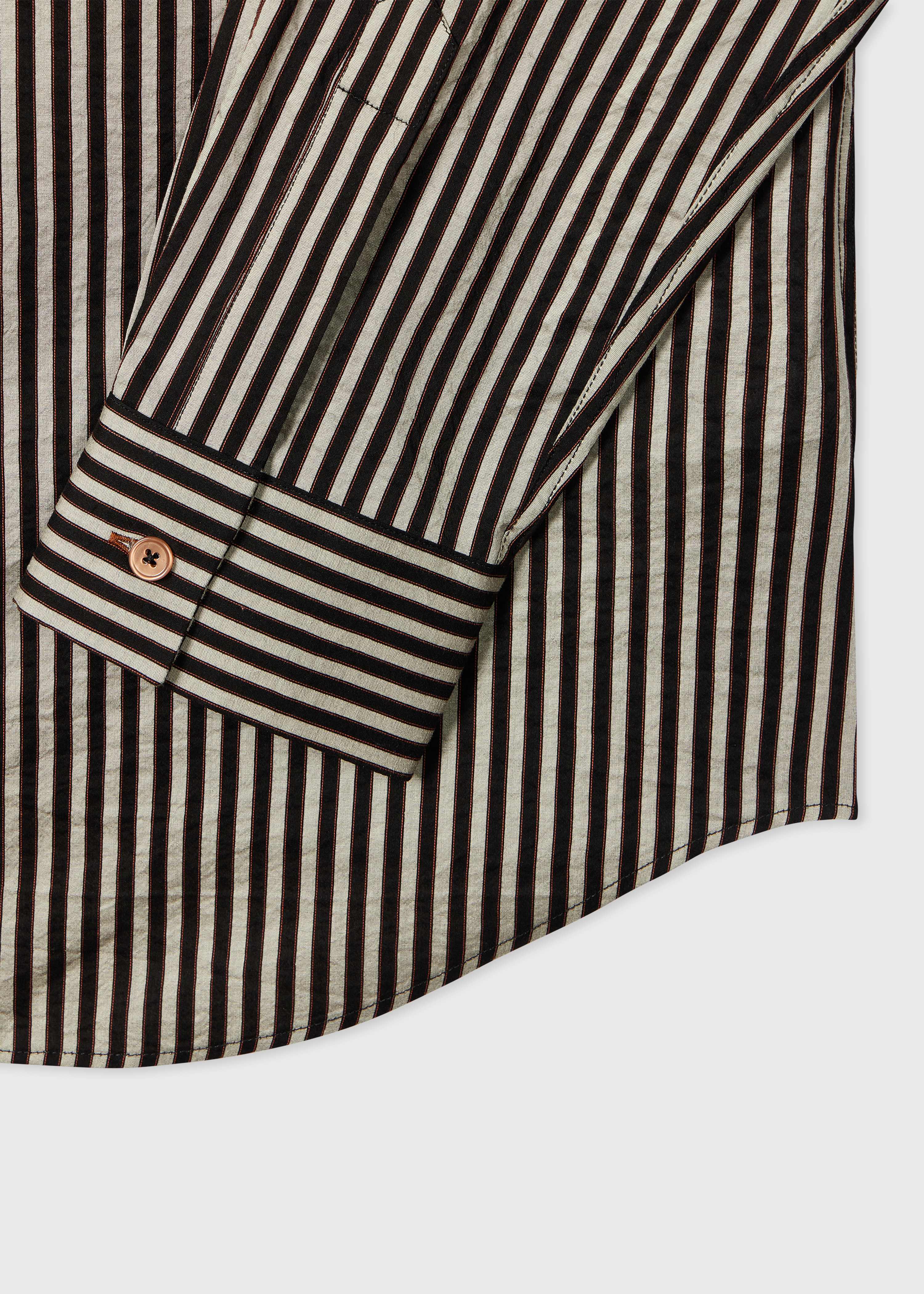 Black Stripe Cotton-Silk Shirt